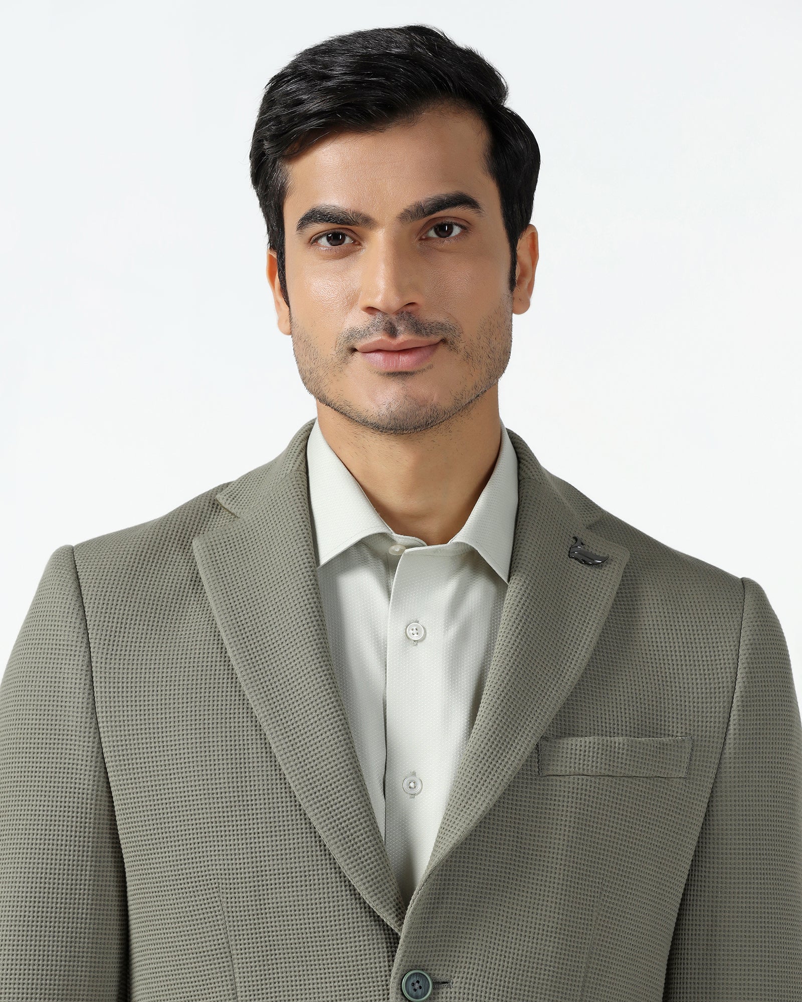 Formal Green Textured Blazer - Belvedere