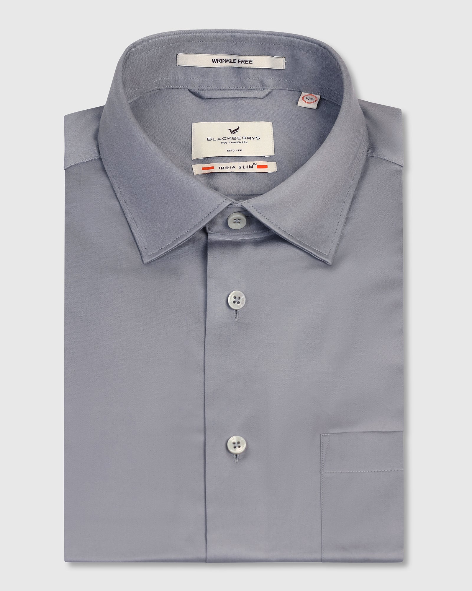 Non Iron Formal Grey Solid Shirt - Georgia