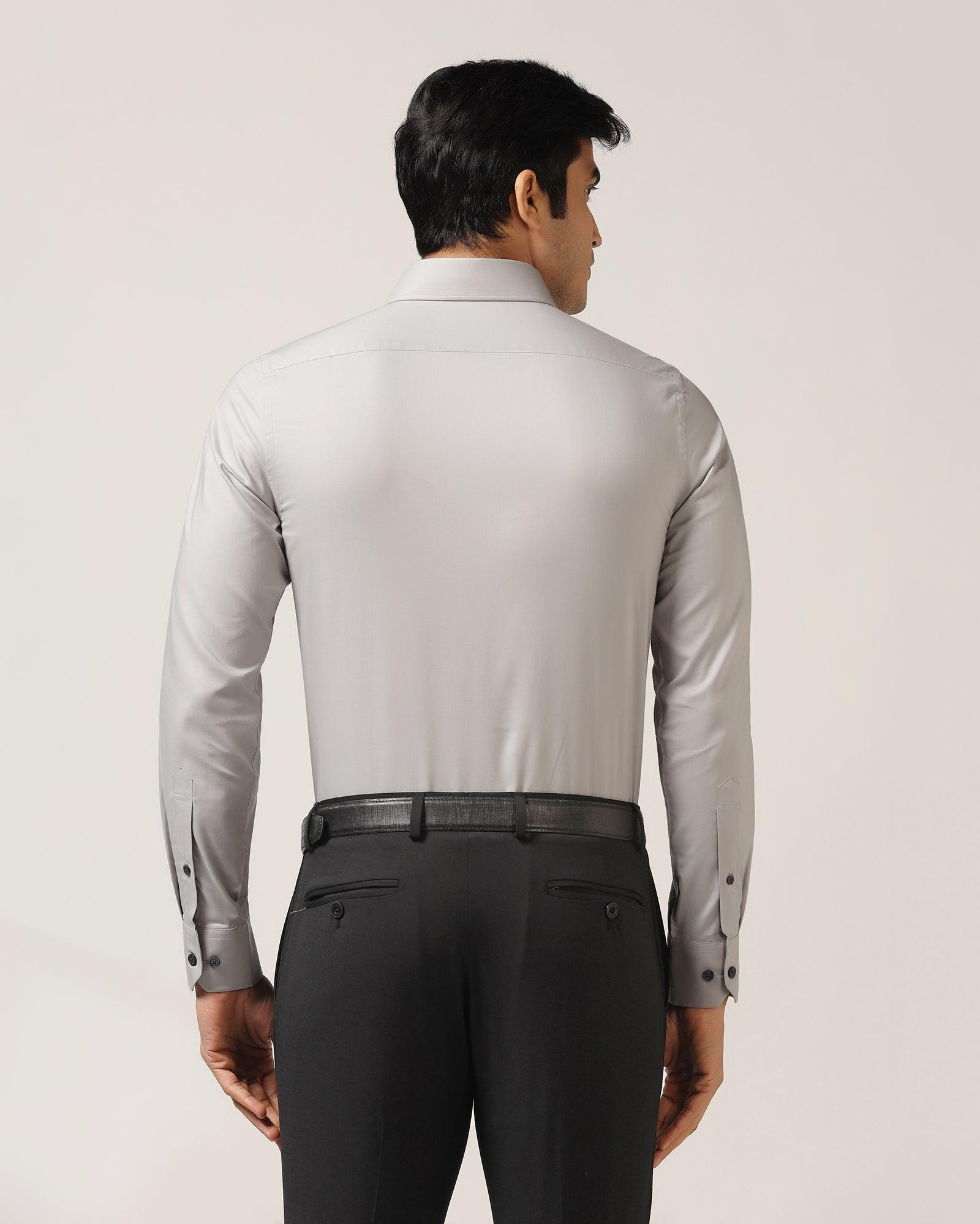 Formal Grey Solid Shirt - Retro - Blackberrys