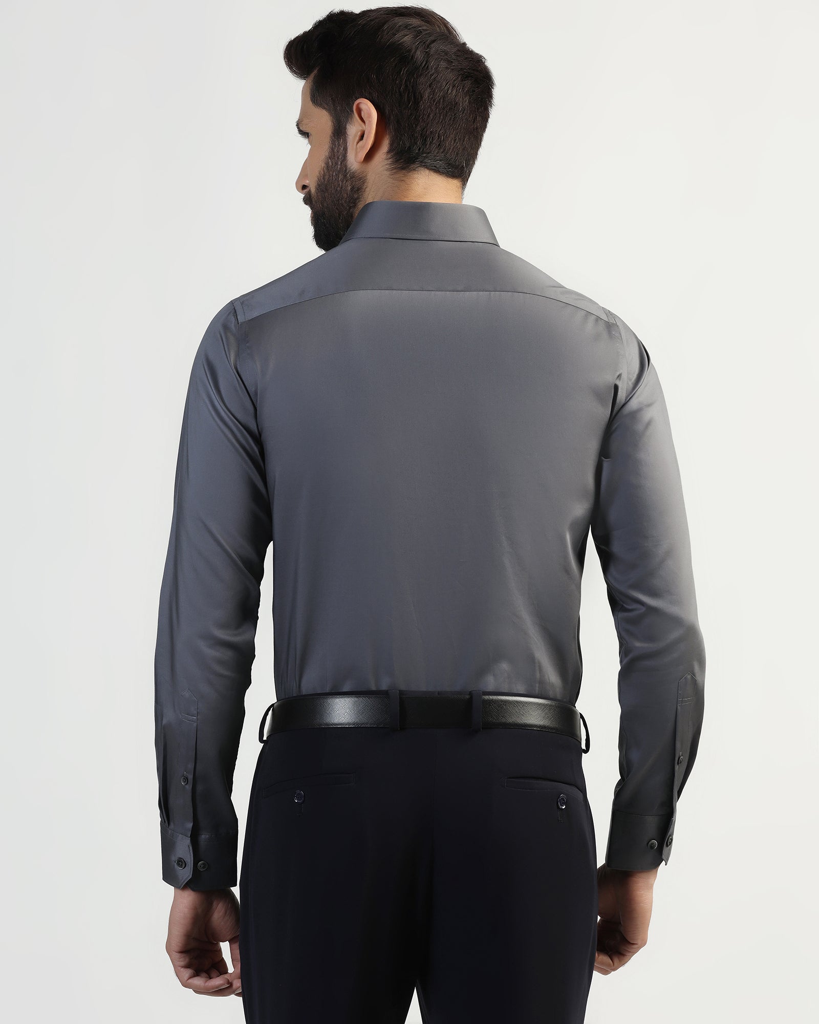 Formal Grey Solid Shirt - Roger