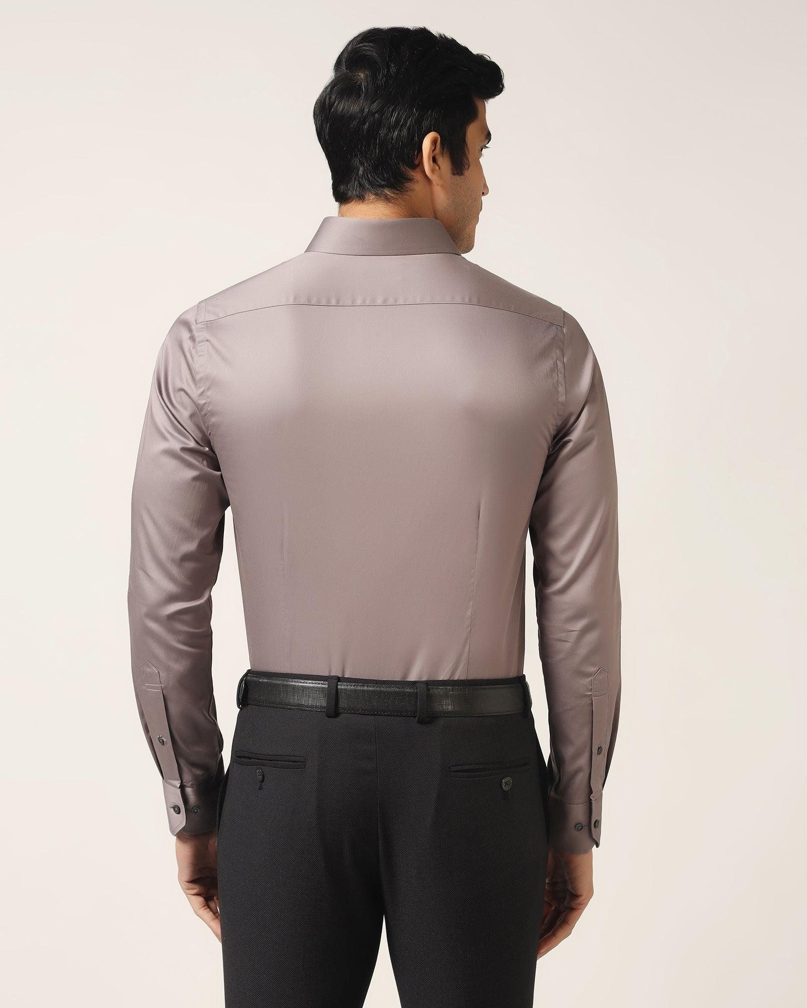 Formal Grey Solid Shirt - Simble - Blackberrys
