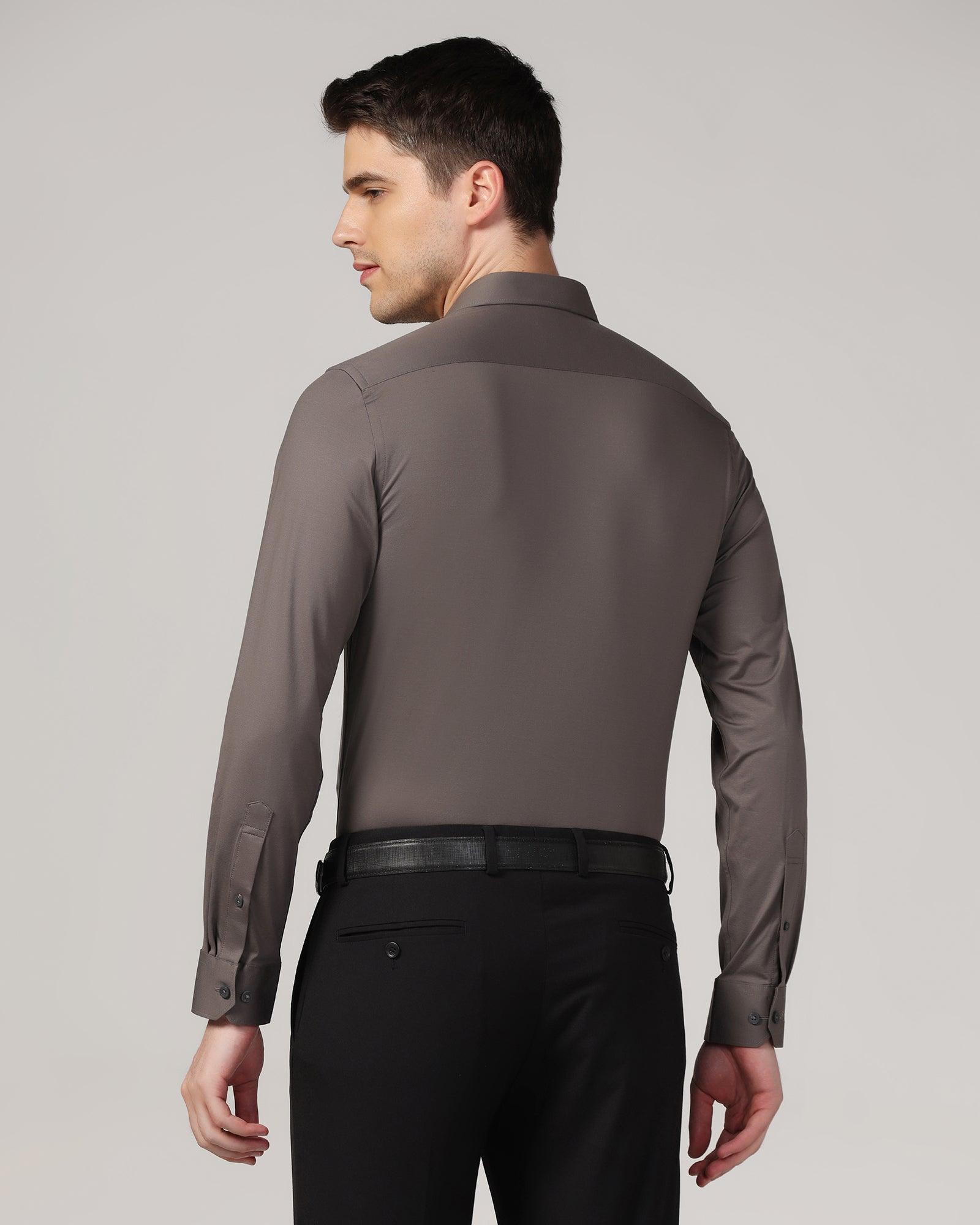 Formal Grey Solid Shirt - Sofk01 - Blackberrys