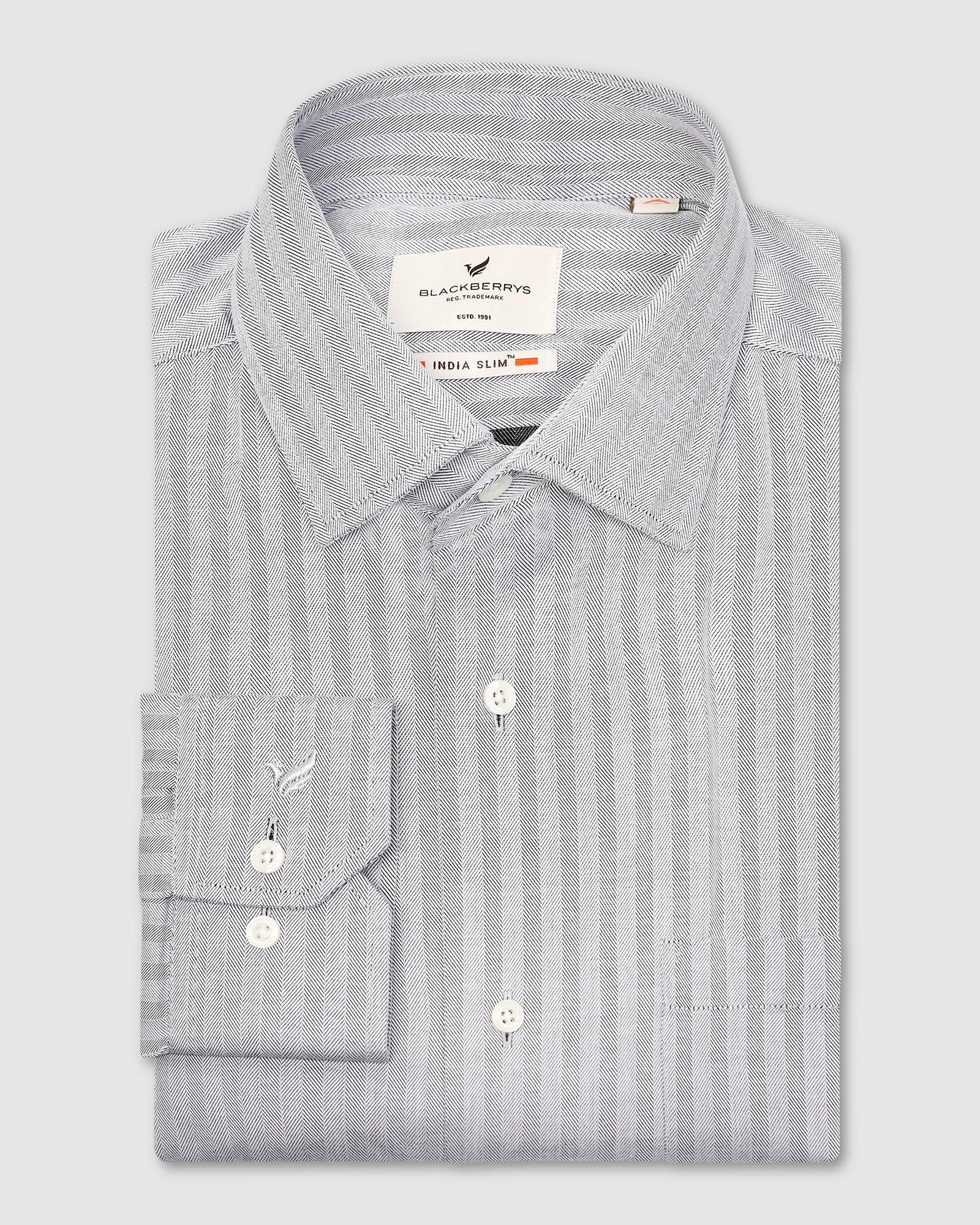 Formal Grey Stripe Shirt - Teri - Blackberrys