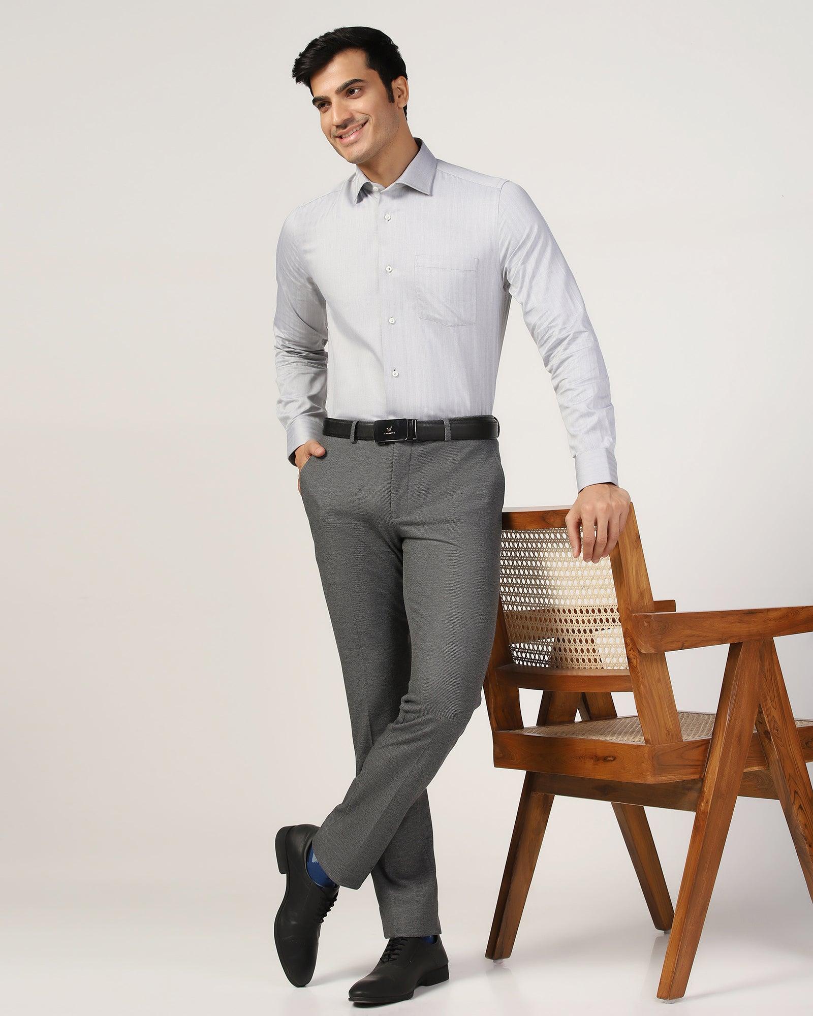 Formal Grey Stripe Shirt - Teri - Blackberrys
