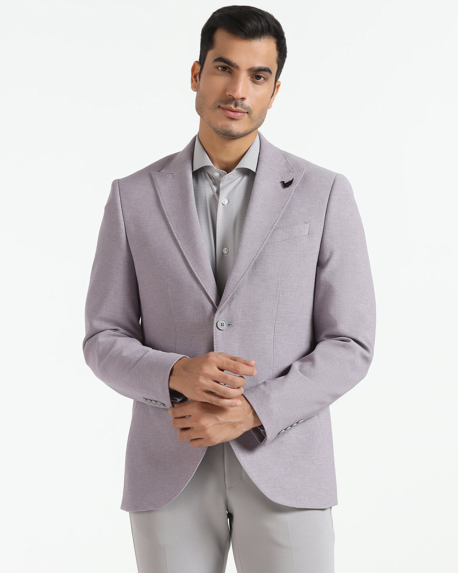 Formal Grey Textured Blazer - Aramis