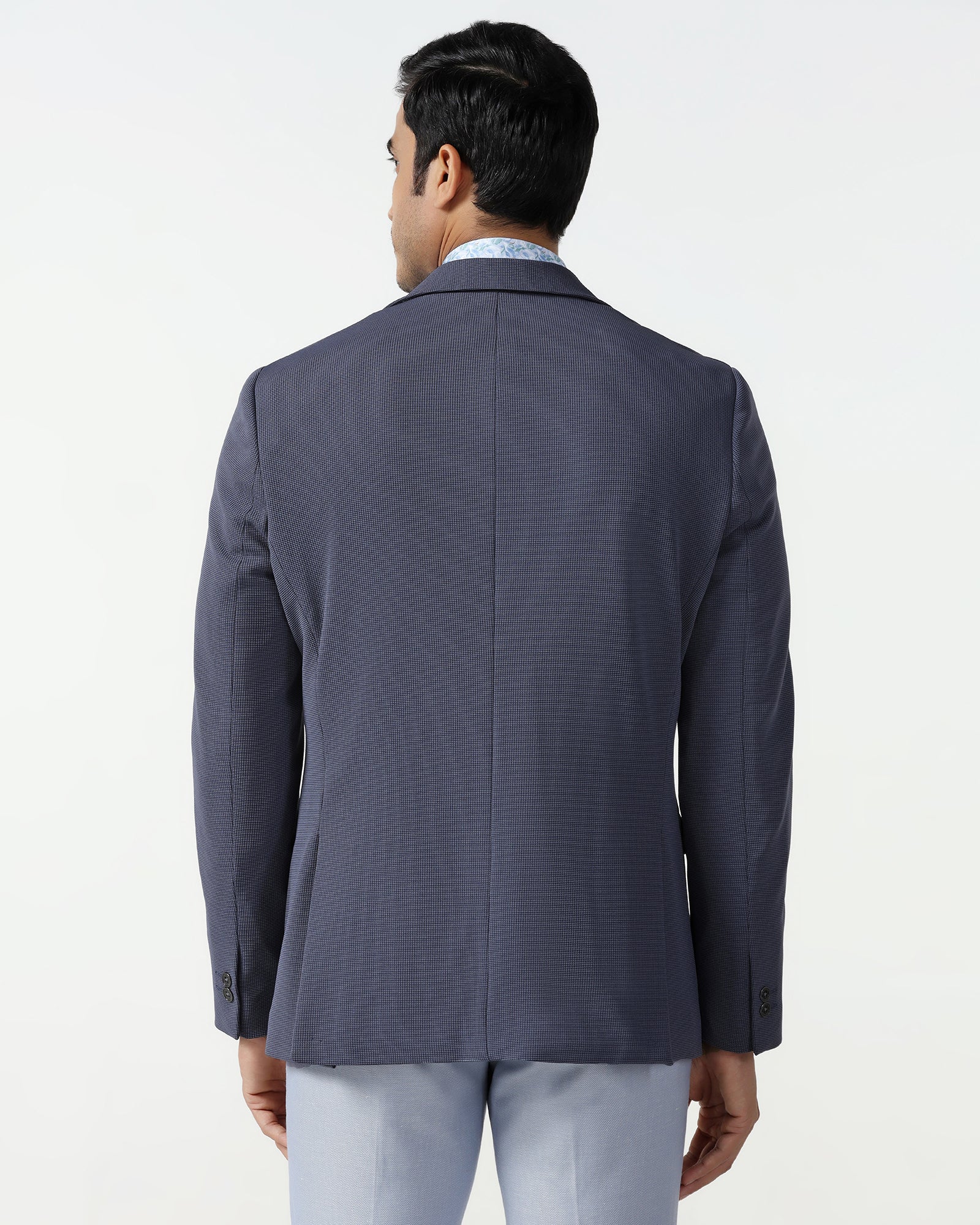 Formal Grey Textured Blazer - Rismo