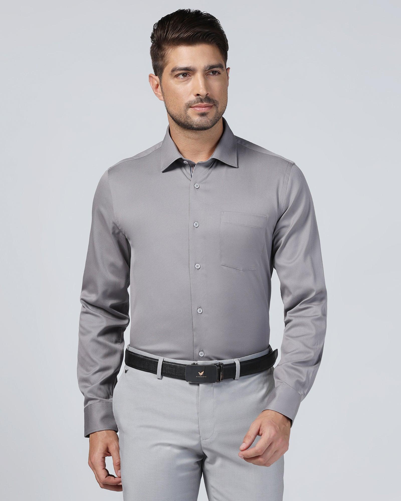 Temp Tech Formal Grey Textured Shirt - Soy