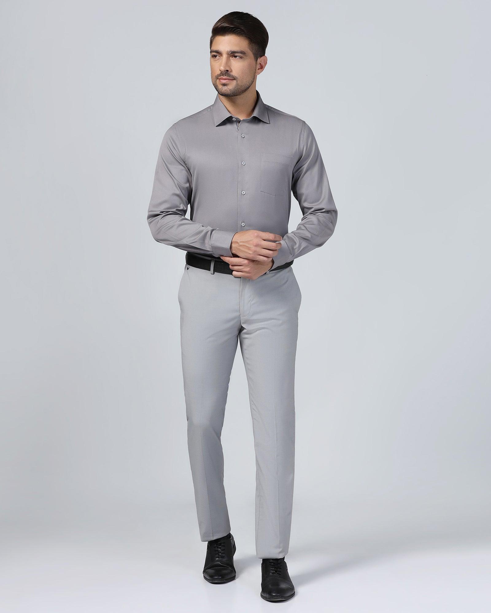 Temp Tech Formal Grey Textured Shirt - Soy