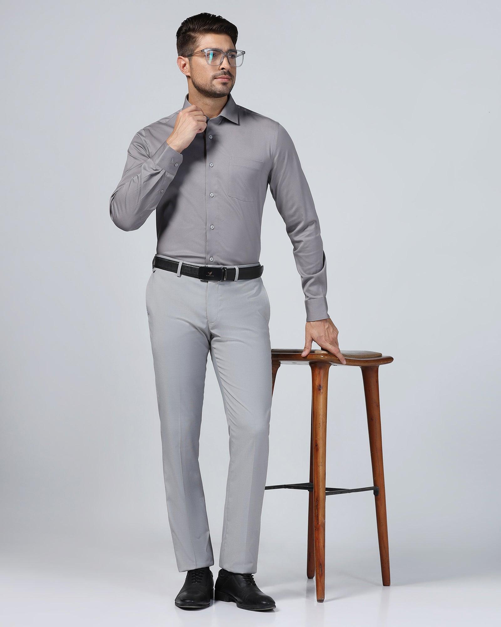 Temp Tech Formal Grey Textured Shirt - Soy