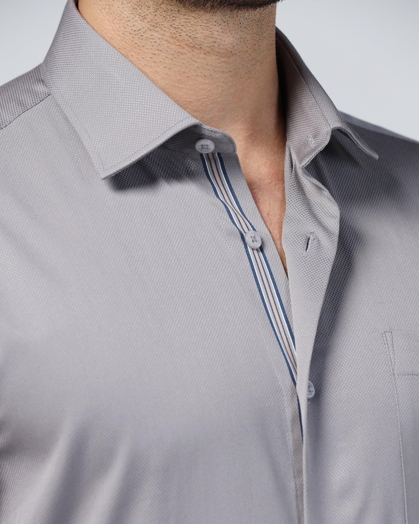 Temp Tech Formal Grey Textured Shirt - Soy
