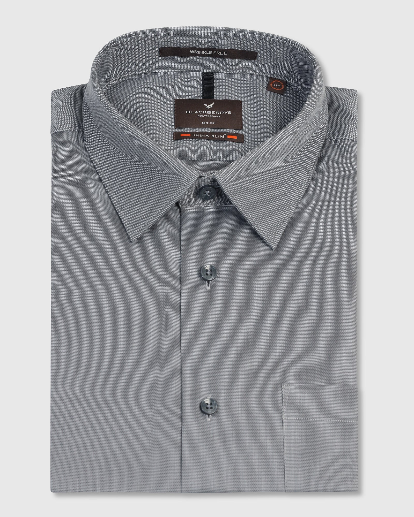 Non Iron Formal Grey Textured Shirt - Vlog