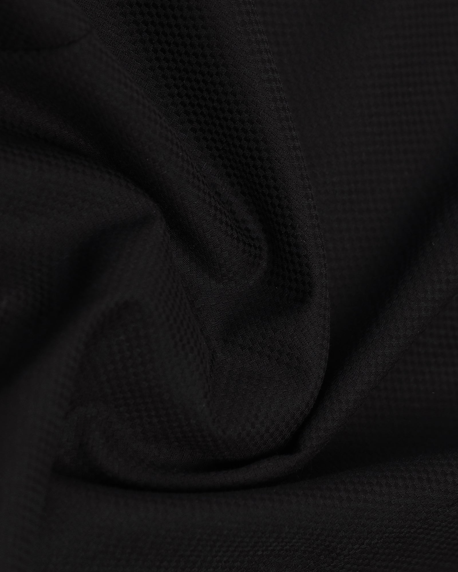 Formal Half Sleeve Black Textured Shirt - Noir