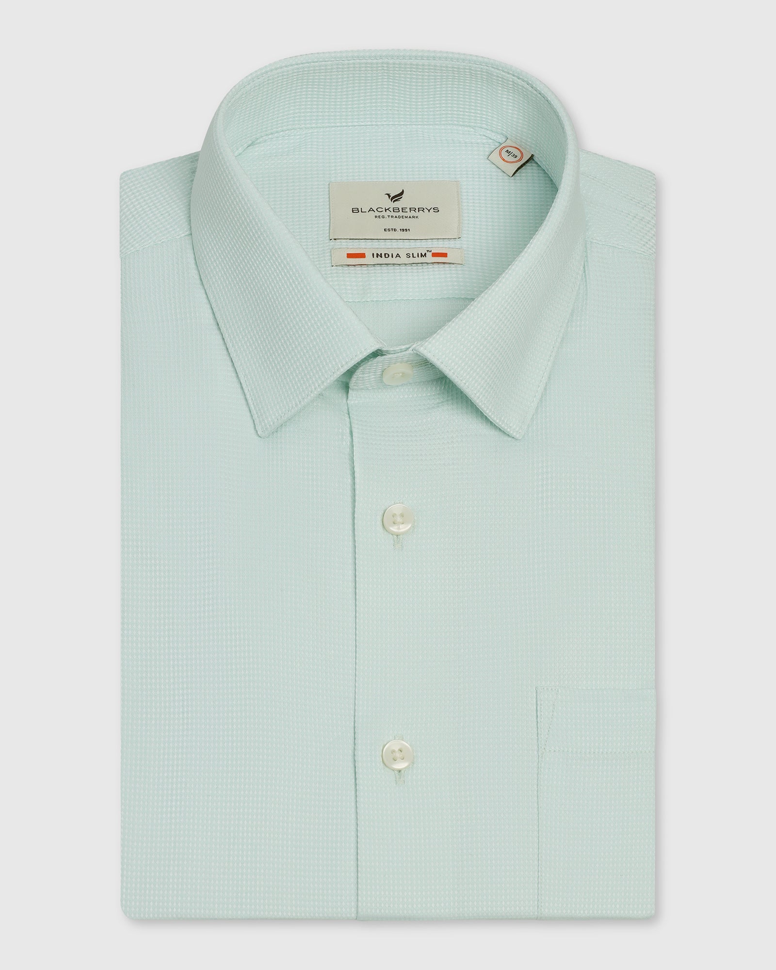 Formal Half Sleeve Green Textured Shirt - Pace