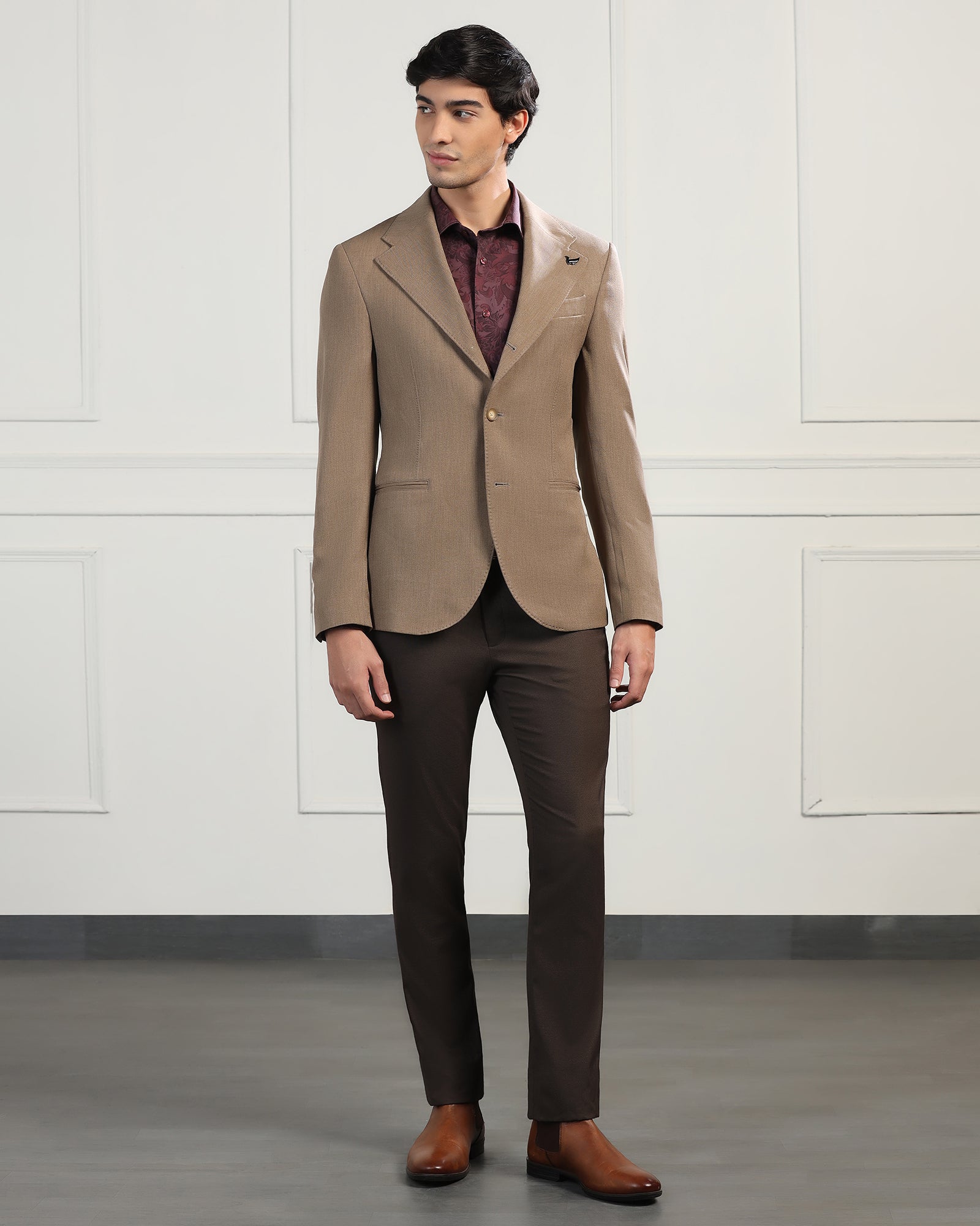 Formal Khaki Textured Blazer - Bolt