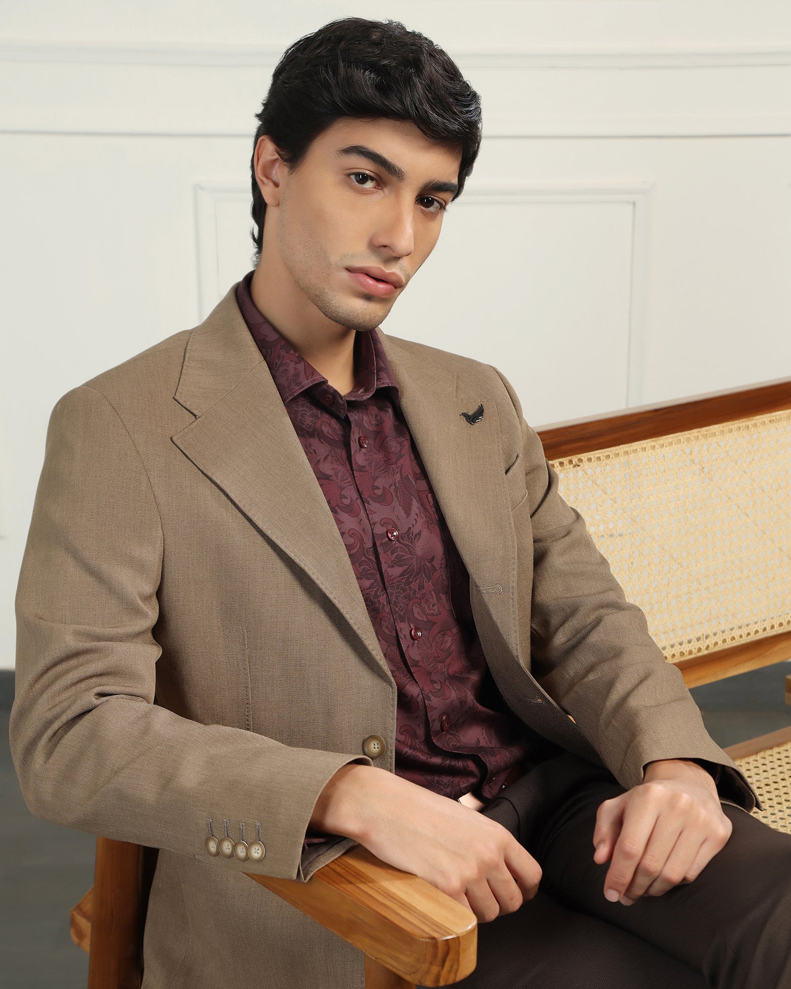 Formal Khaki Textured Blazer - Bolt