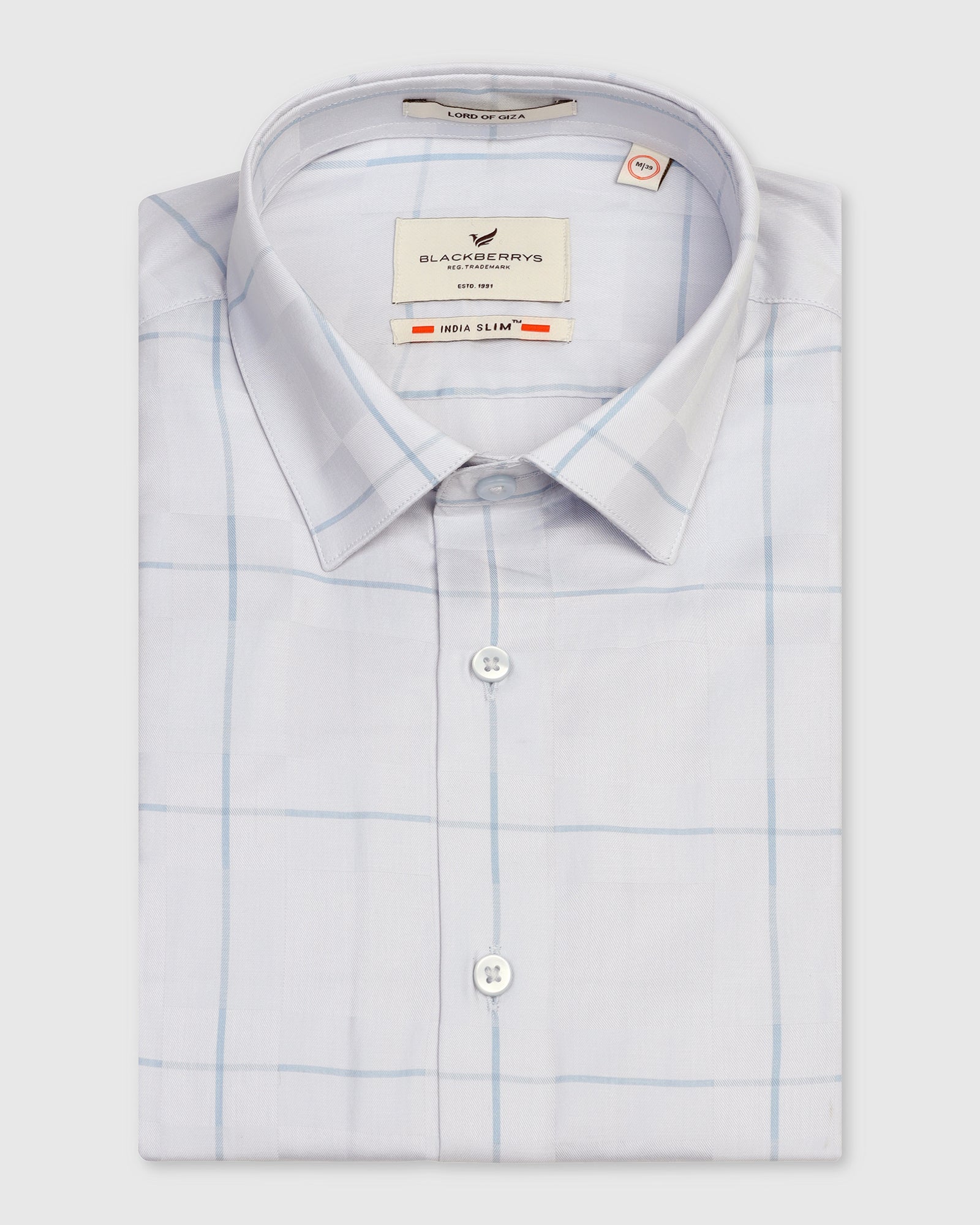 Formal Lavender Check Shirt - Santro