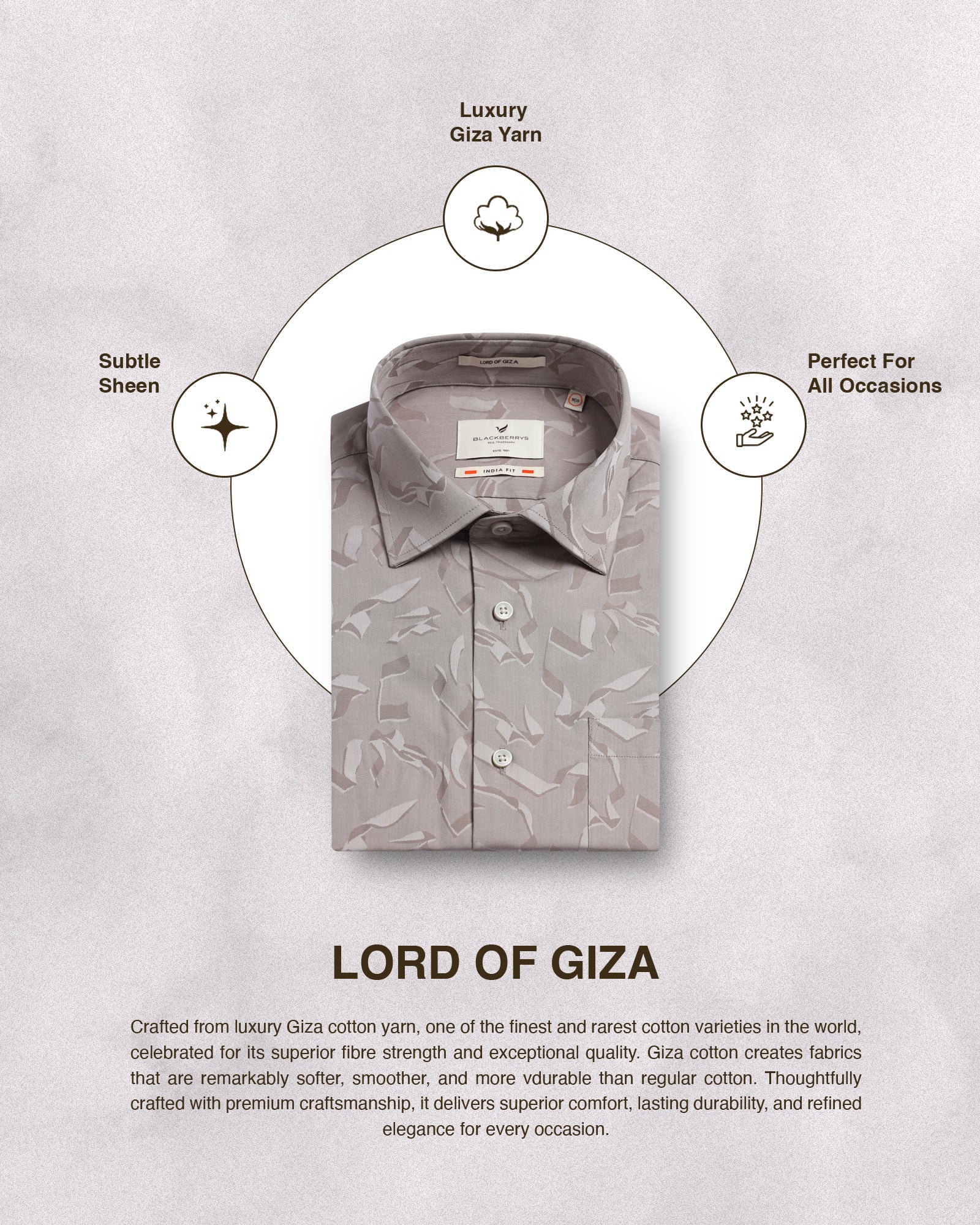 Formal Light Grey Jacquard Shirt - Riley