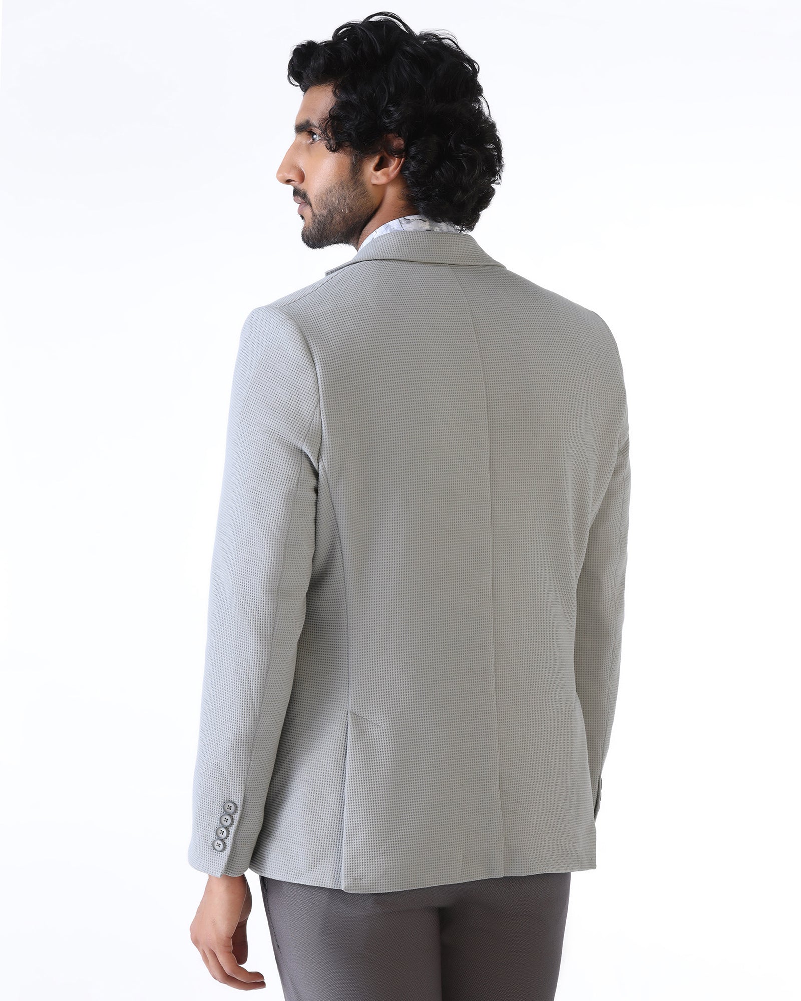 Light Grey Textured Blazer - Belvedere
