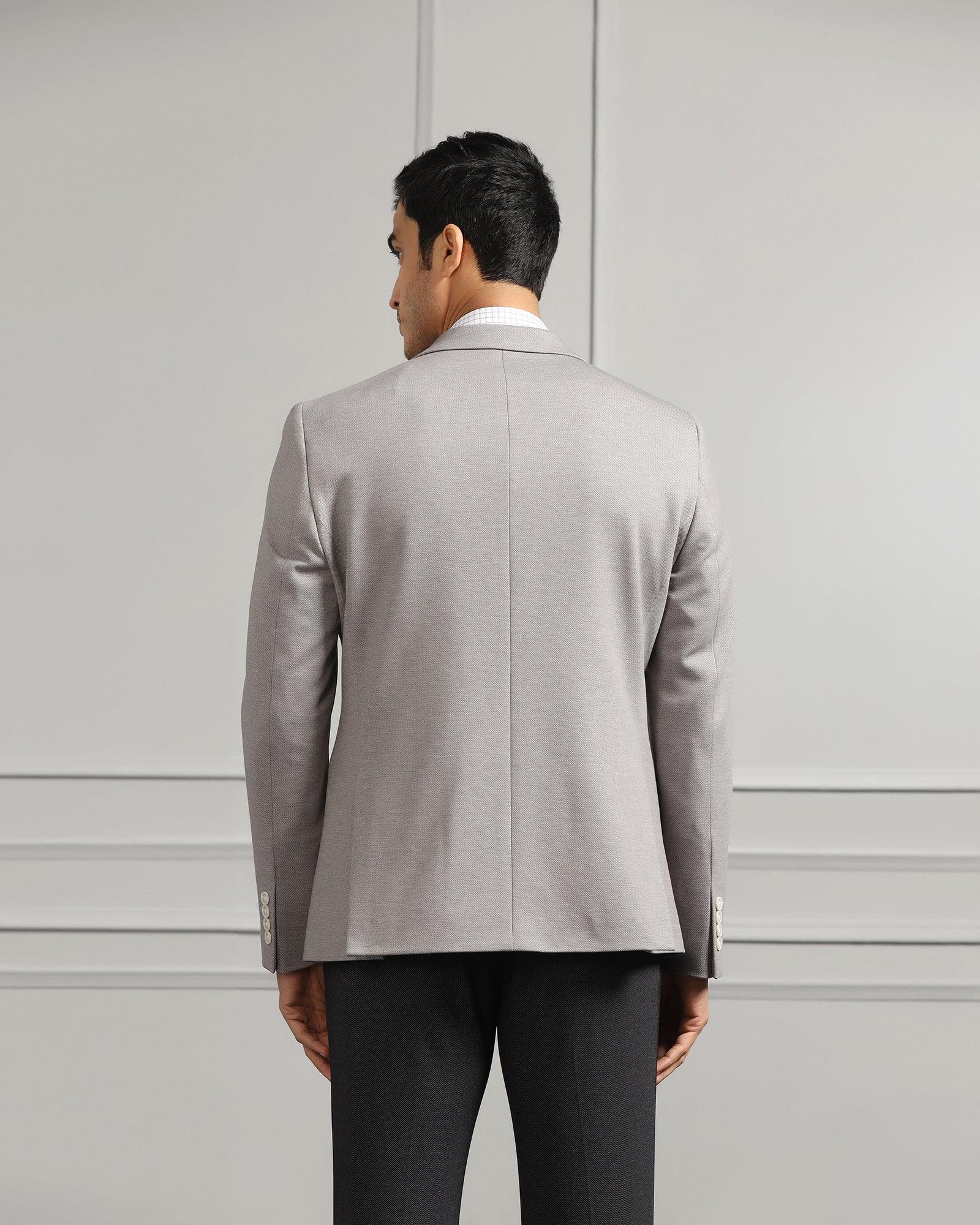 Formal Light Grey Textured Blazer - Caleb - Blackberrys