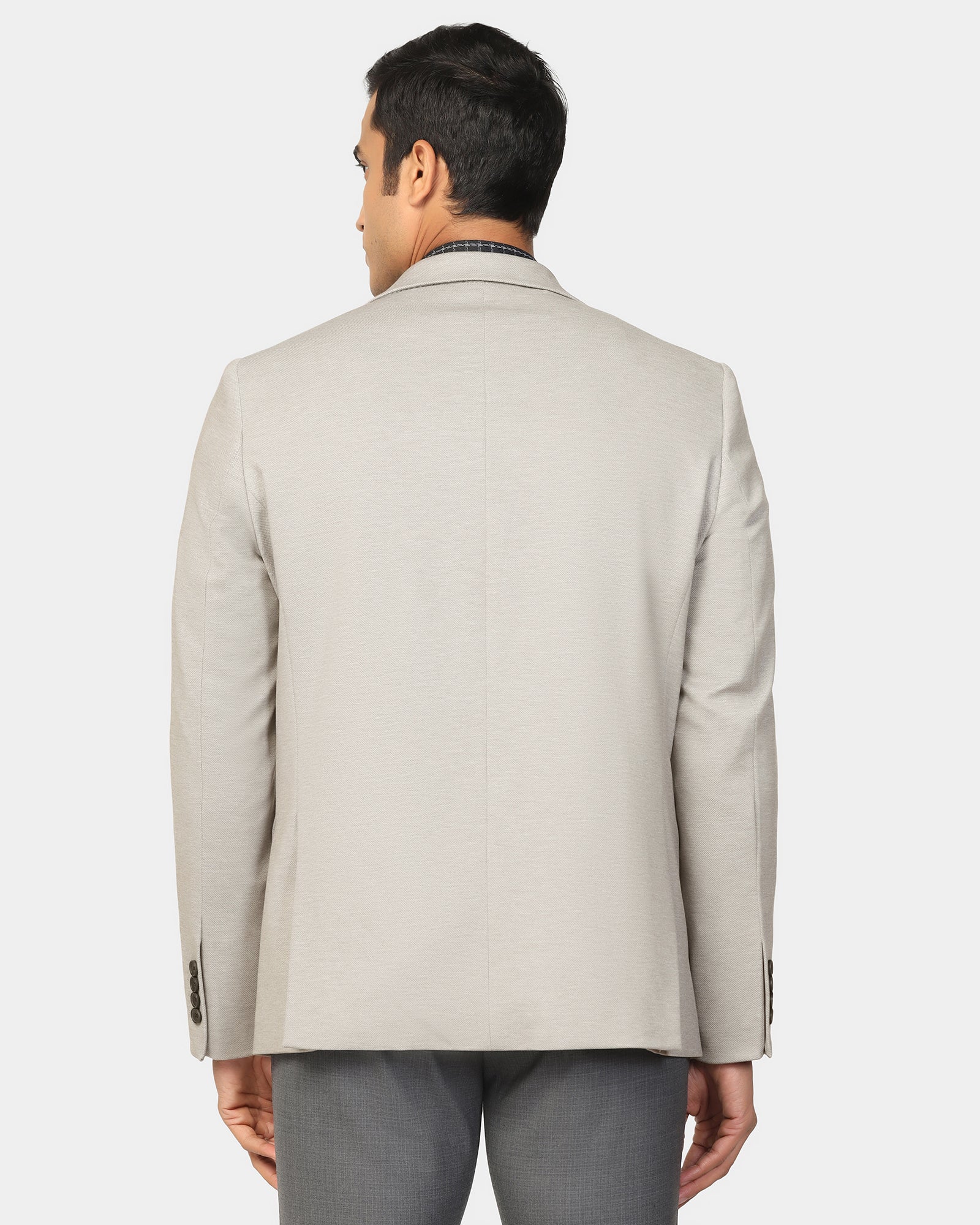 Formal Light Grey Textured Blazer - Dylan