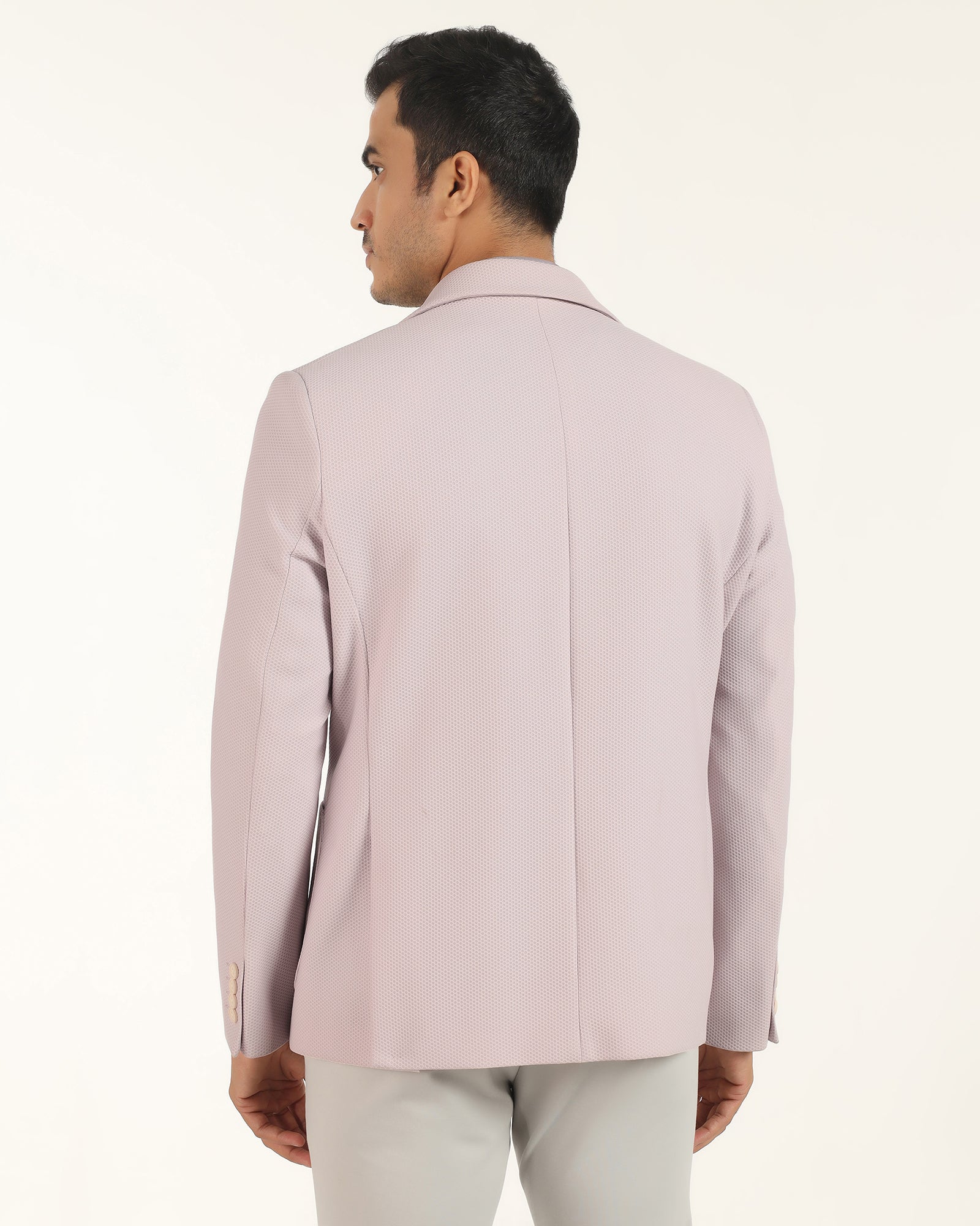 TechPro Formal Light Pink Textured Blazer - Renault