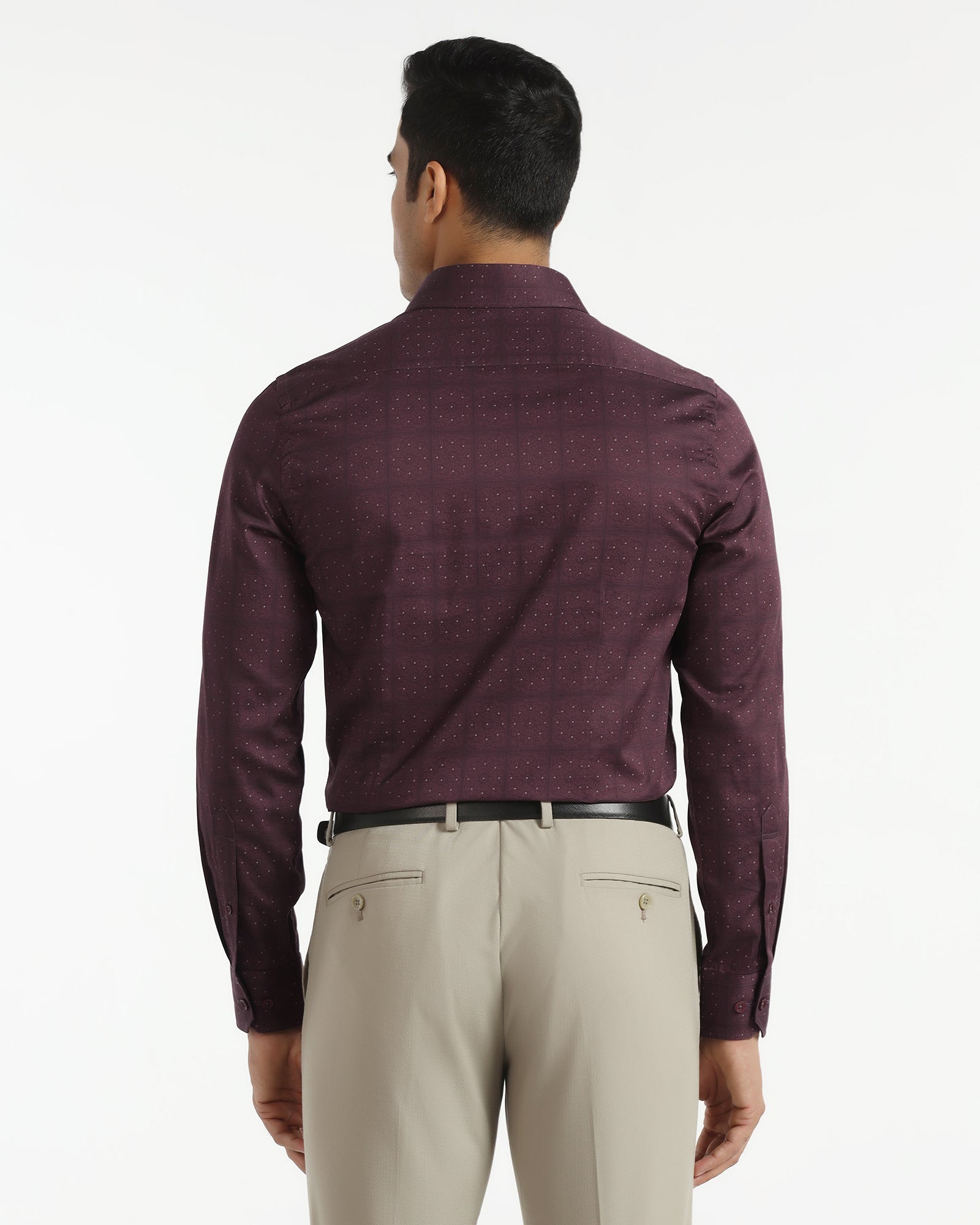 Formal Maroon Printed Shirt - Crust