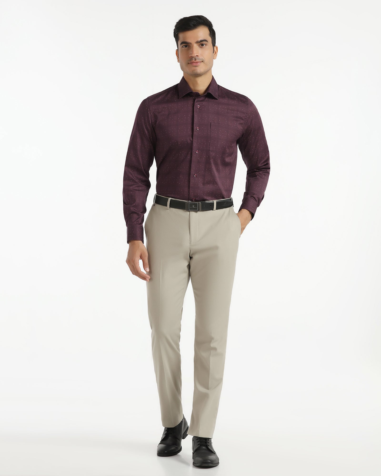 Formal Maroon Printed Shirt - Crust