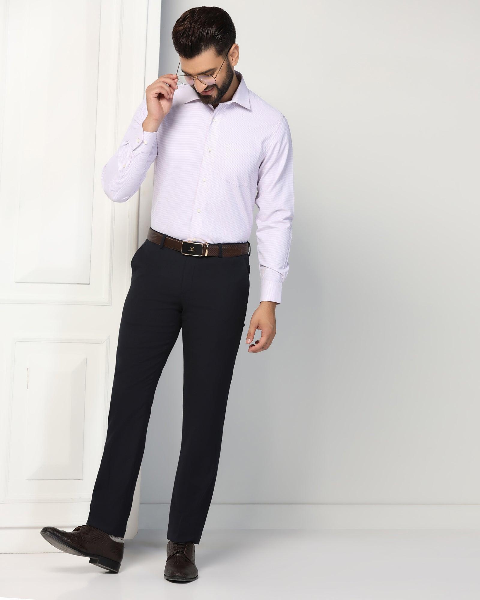 Non Iron Formal Mauve Textured Shirt - Matrix