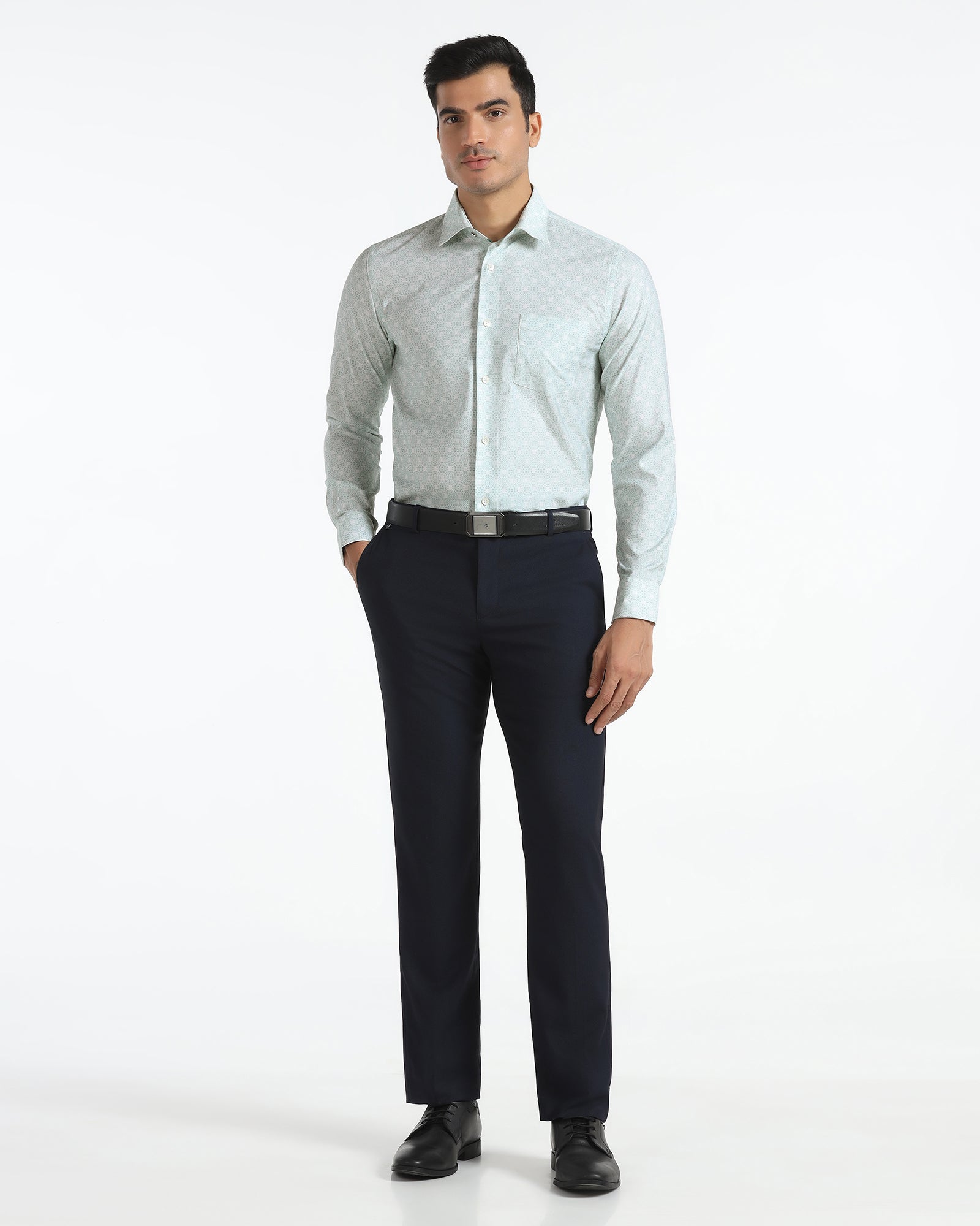 Formal Mint Printed Shirt - Drum