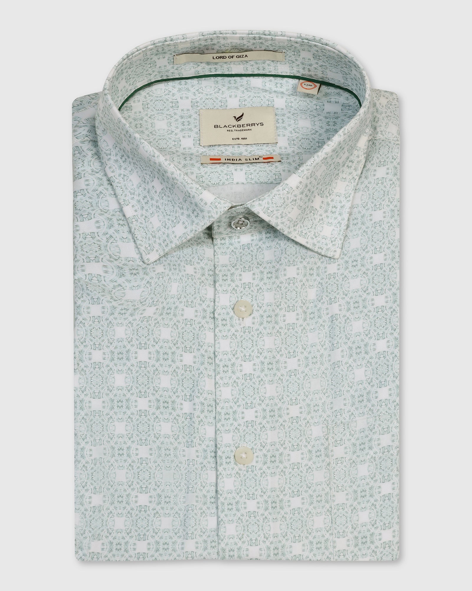 Formal Mint Printed Shirt - Drum