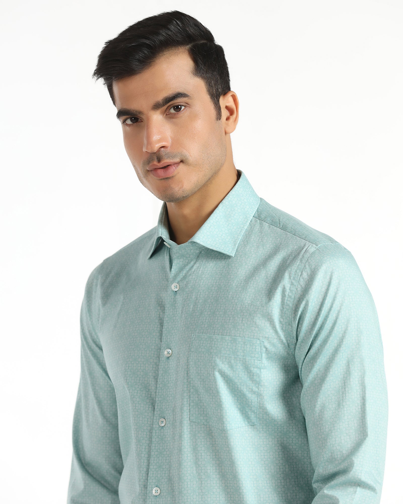 Formal Mint Printed Shirt - Hydron