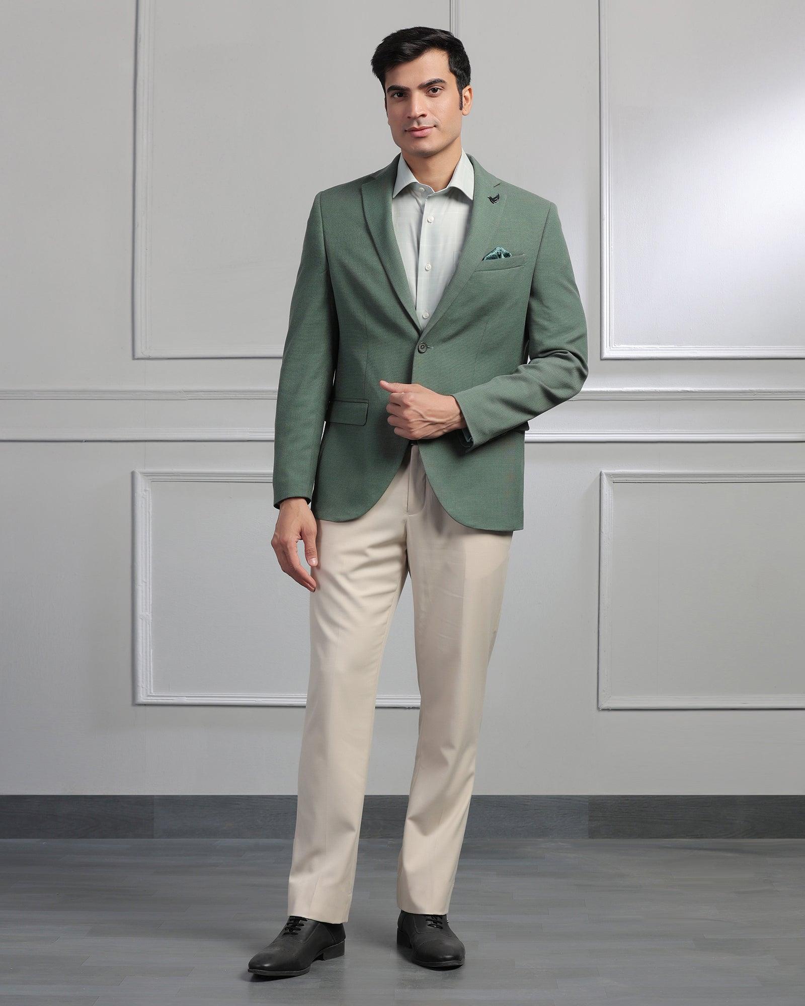 Formal Mint Textured Blazer - Garwin - Blackberrys