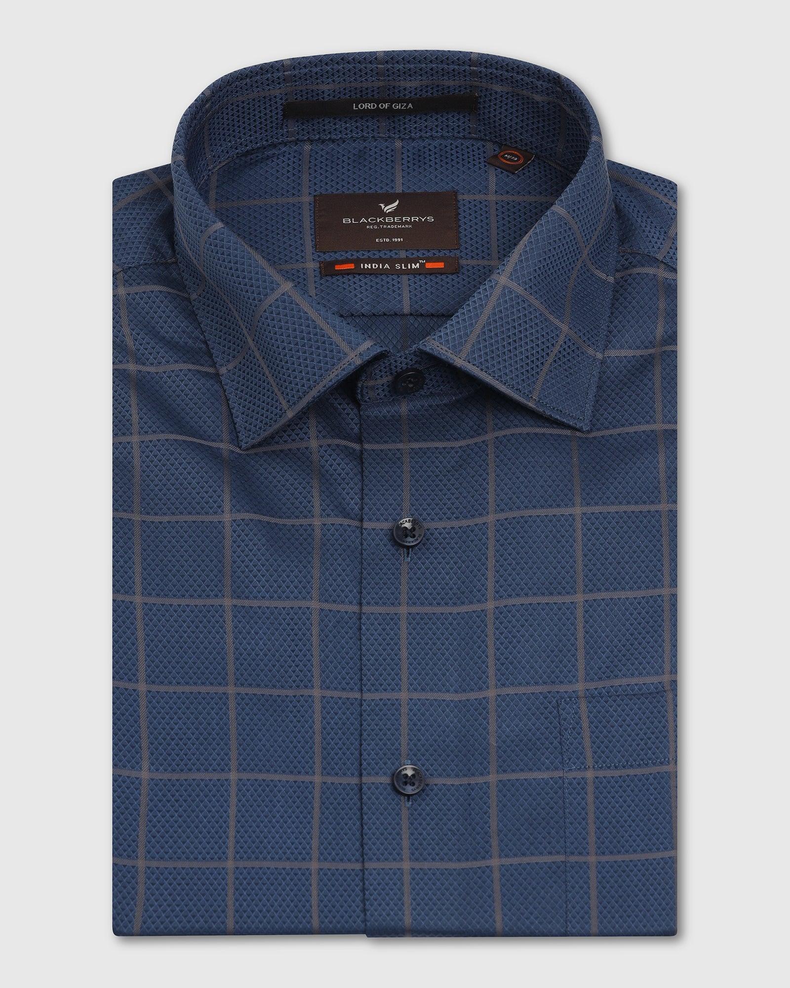 Formal Navy Check Shirt - Carman