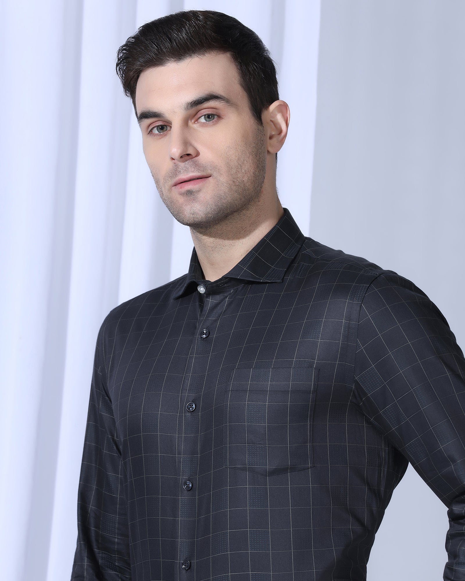 Formal Navy Check Shirt - Julian