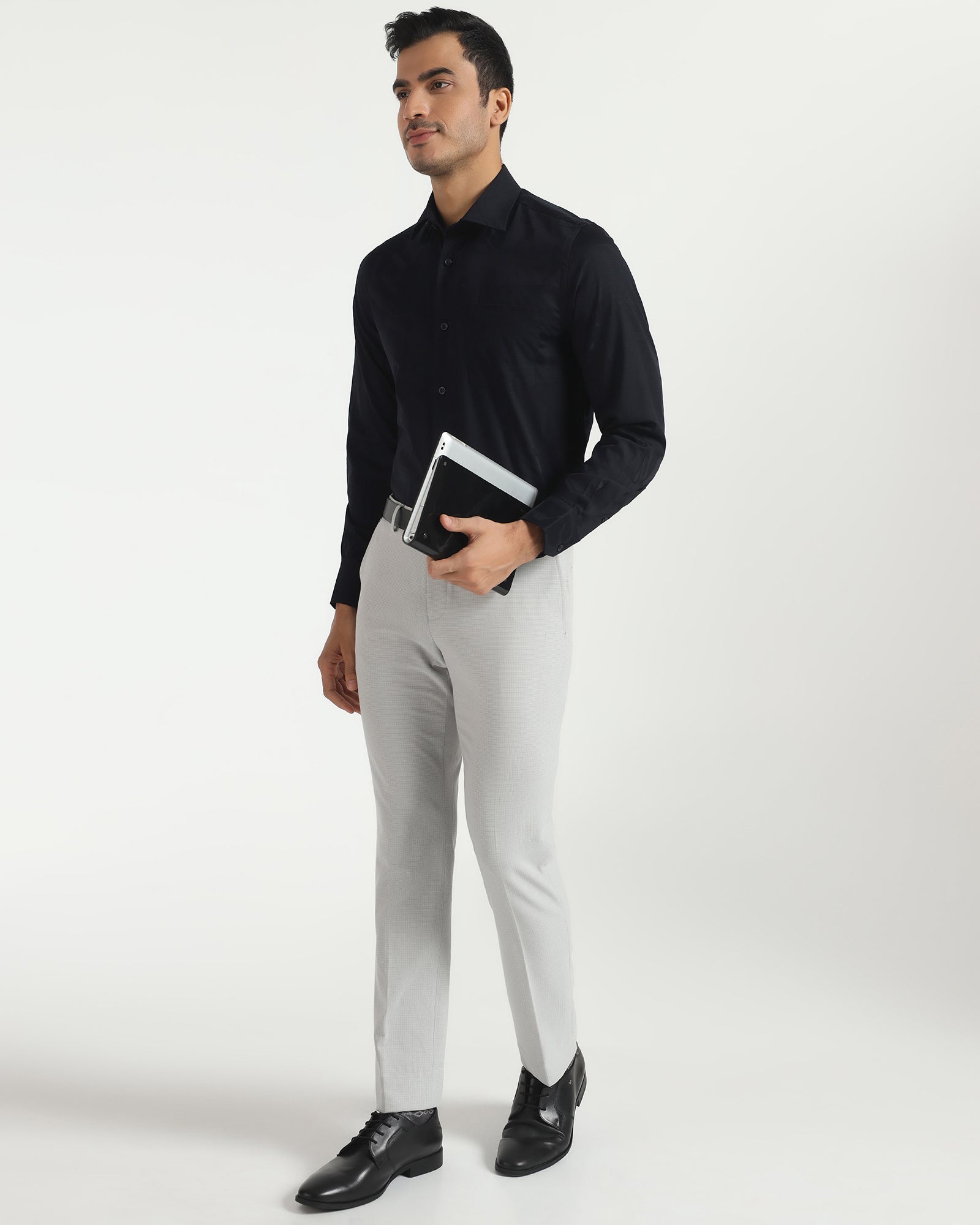 Formal Navy Jacquard Shirt - Rowan