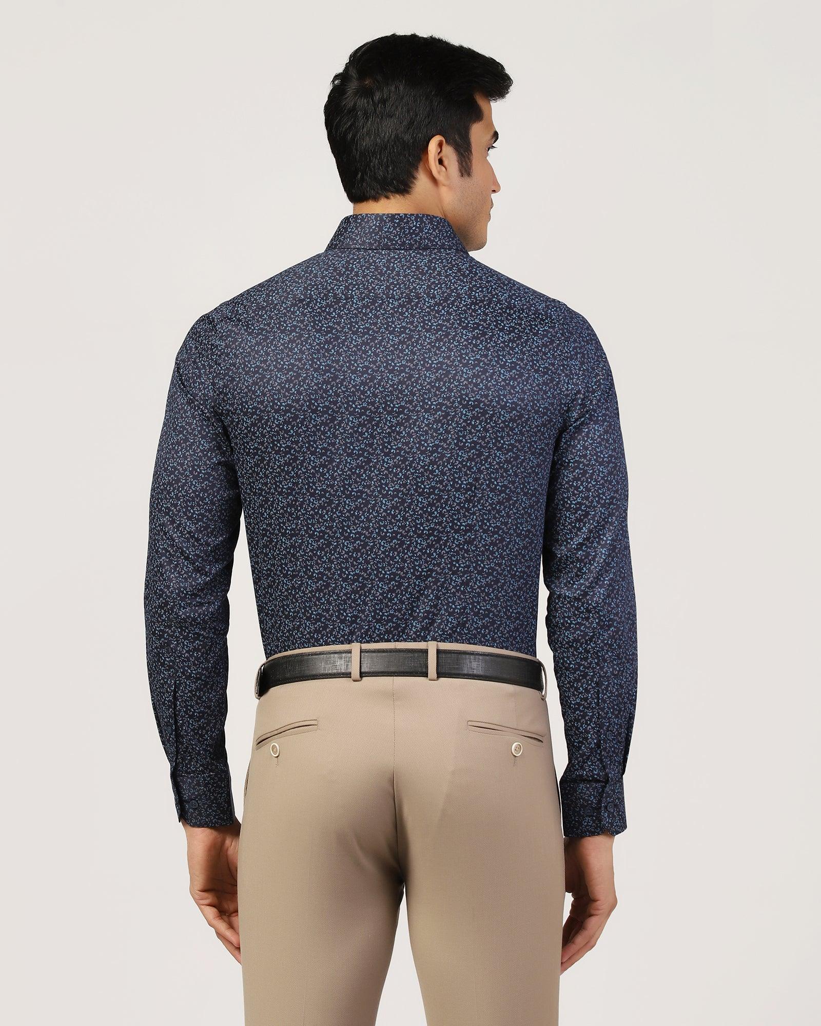 Formal Navy Printed Shirt - Govic - Blackberrys