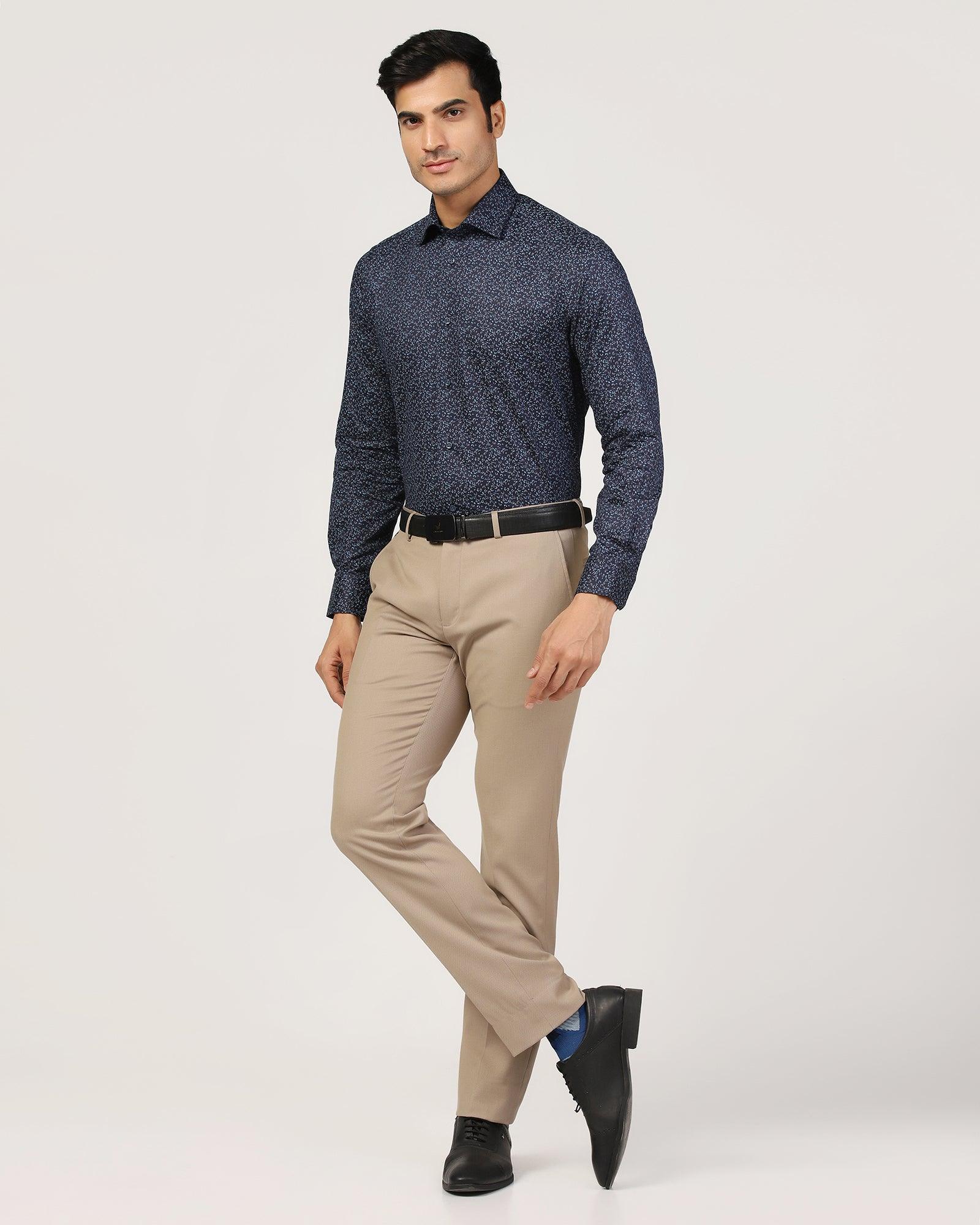 Formal Navy Printed Shirt - Govic - Blackberrys