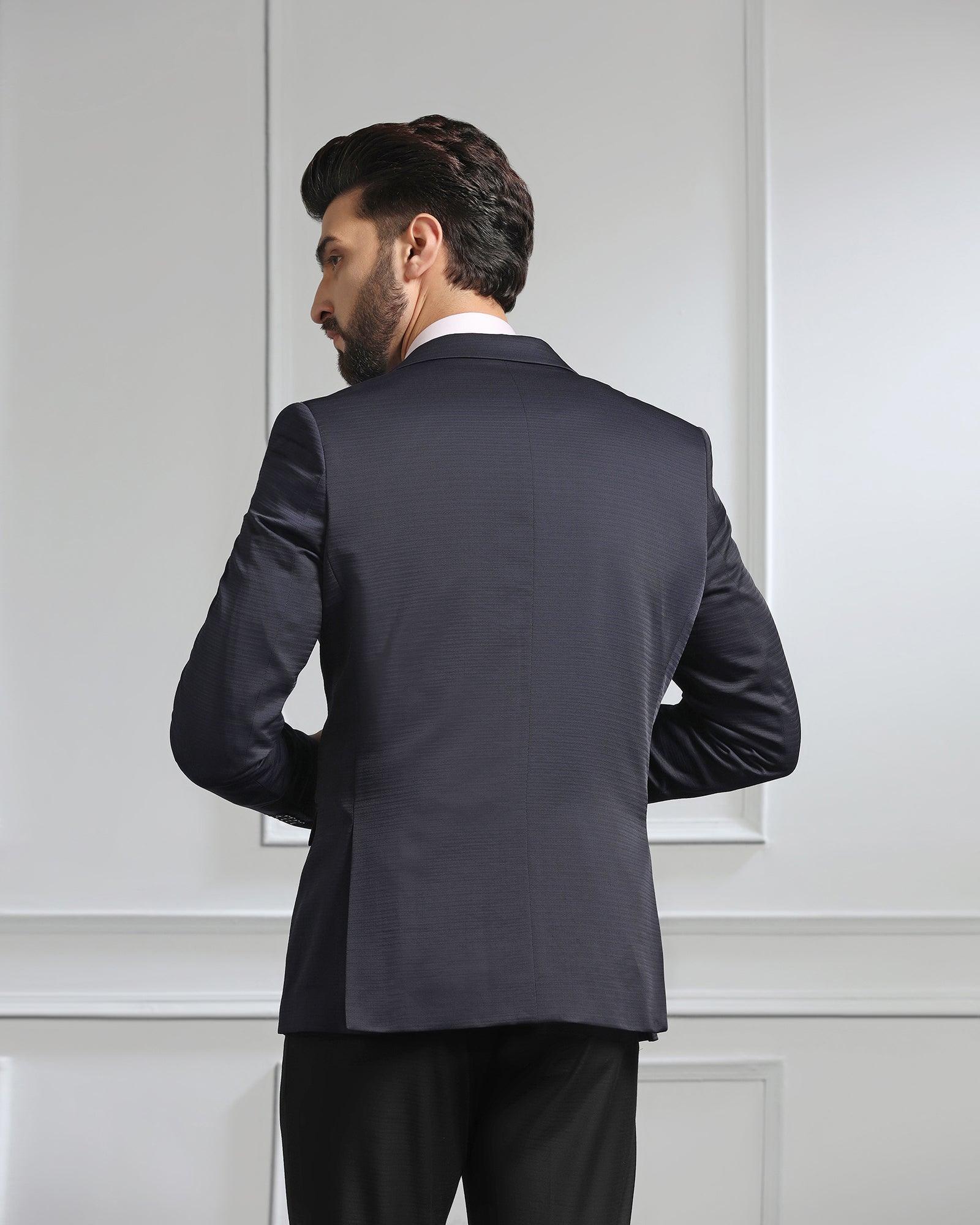 Formal Navy Solid Blazer - Darnet - Blackberrys