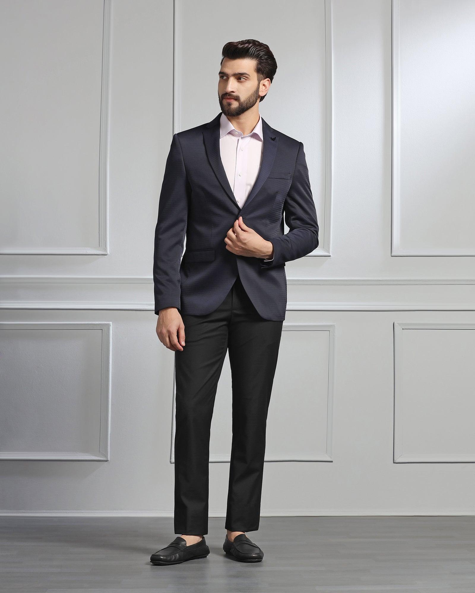 Formal Navy Solid Blazer - Darnet - Blackberrys