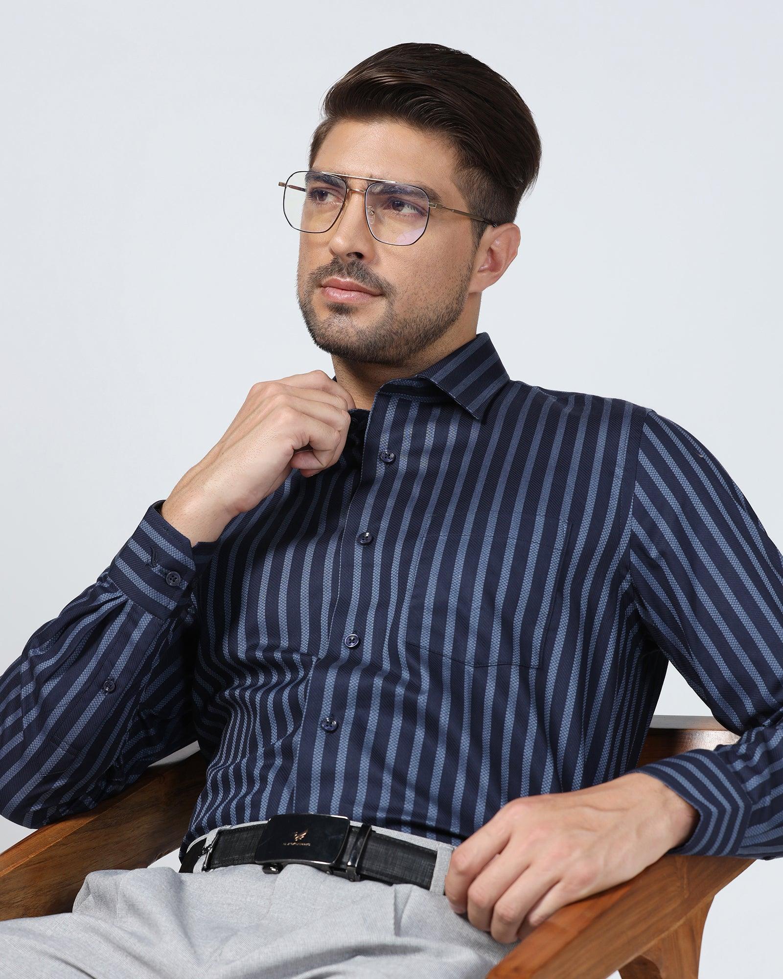 Formal Navy Stripe Shirt - Prism
