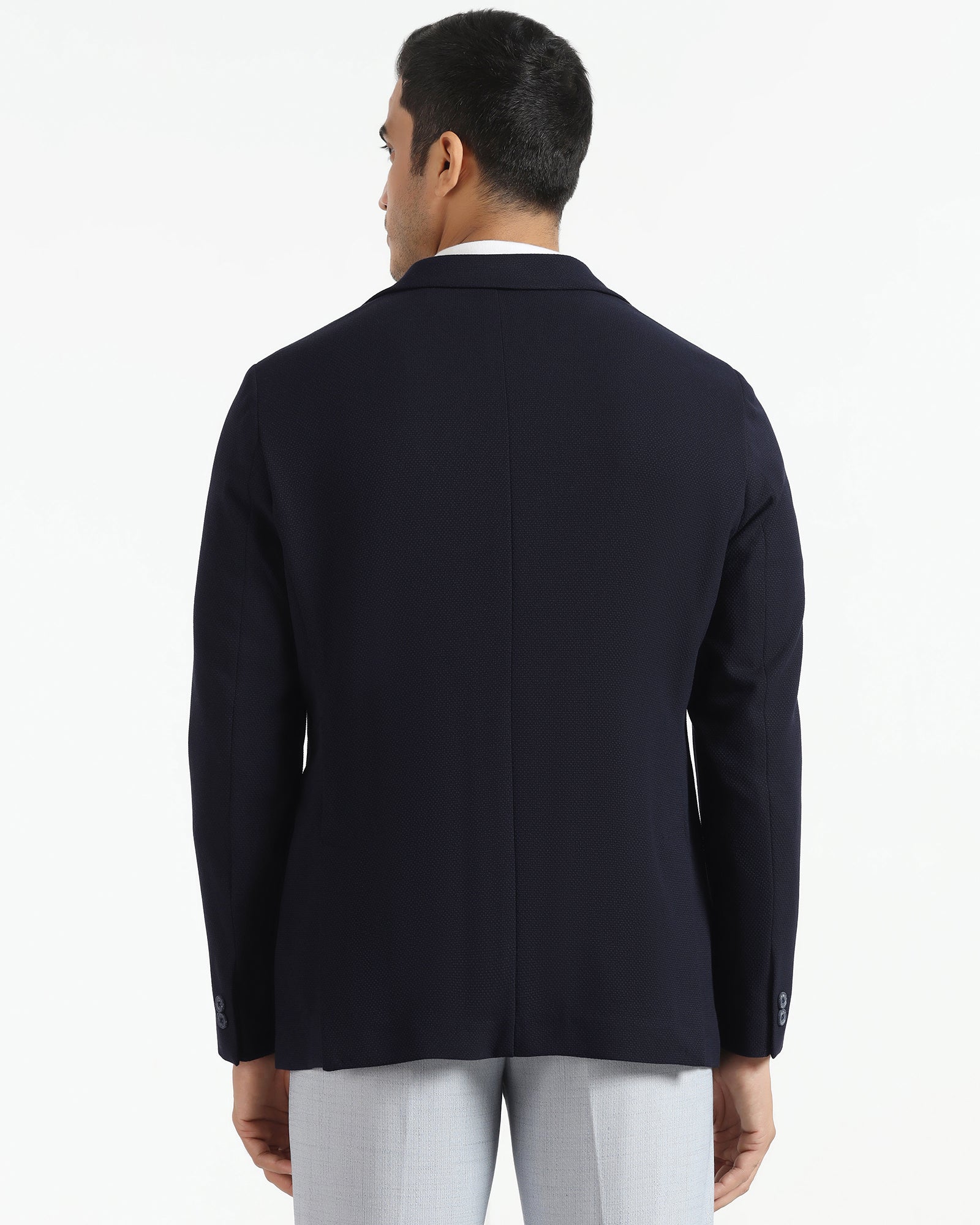 Formal Navy Textured Blazer - Caron