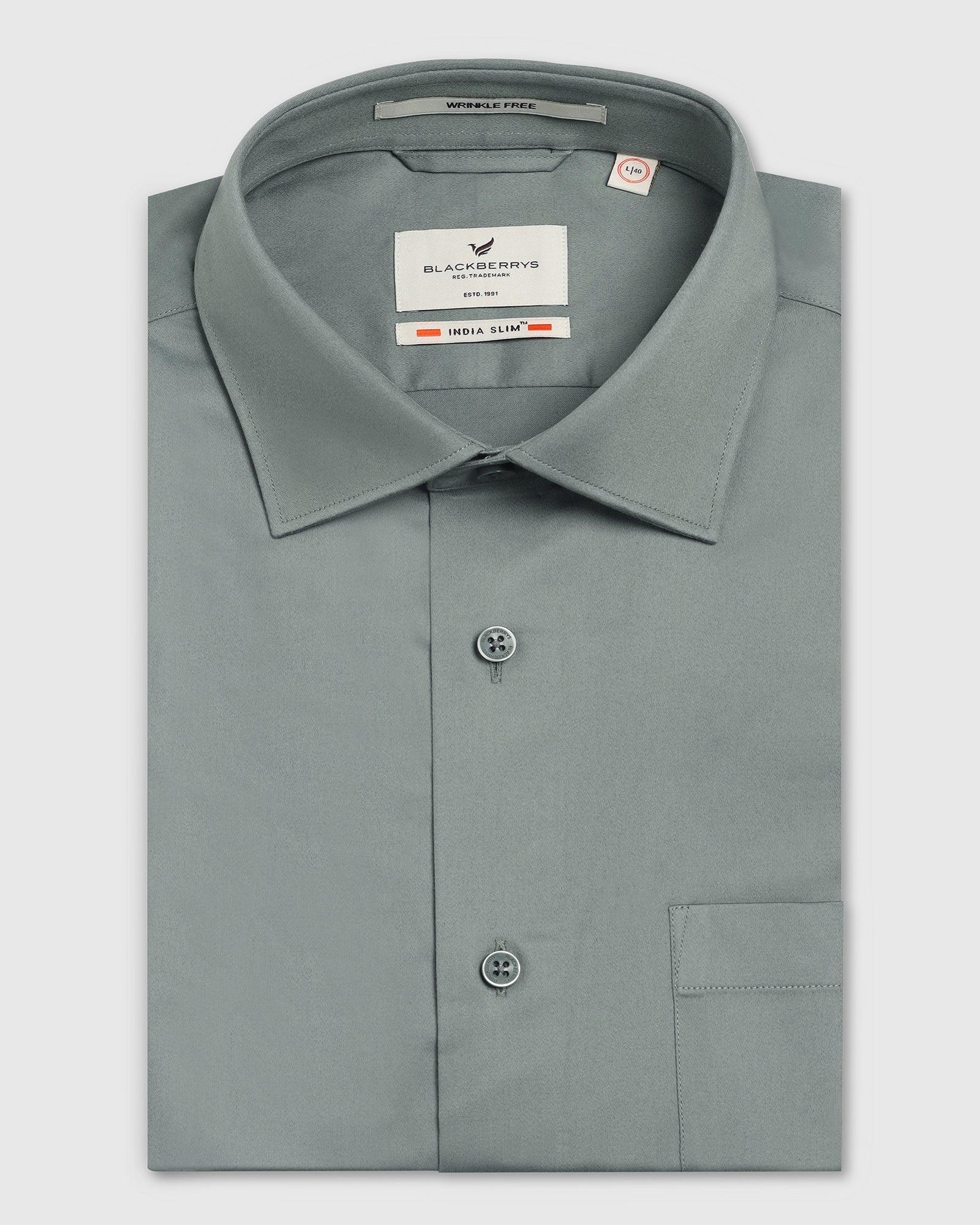 Non Iron Formal Olive Solid Shirt - Rolf