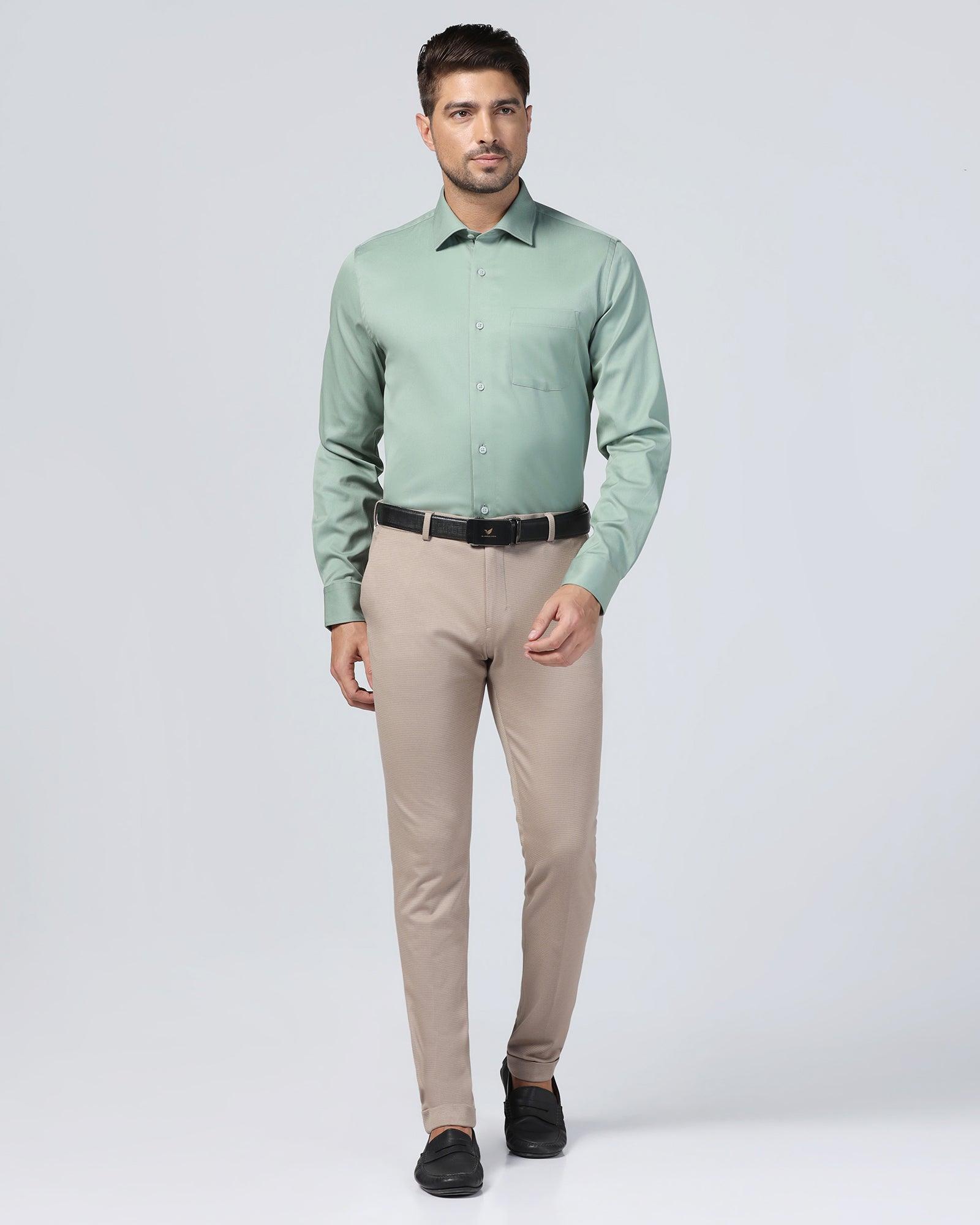 Temp Tech Formal Olive Textured Shirt - Soy