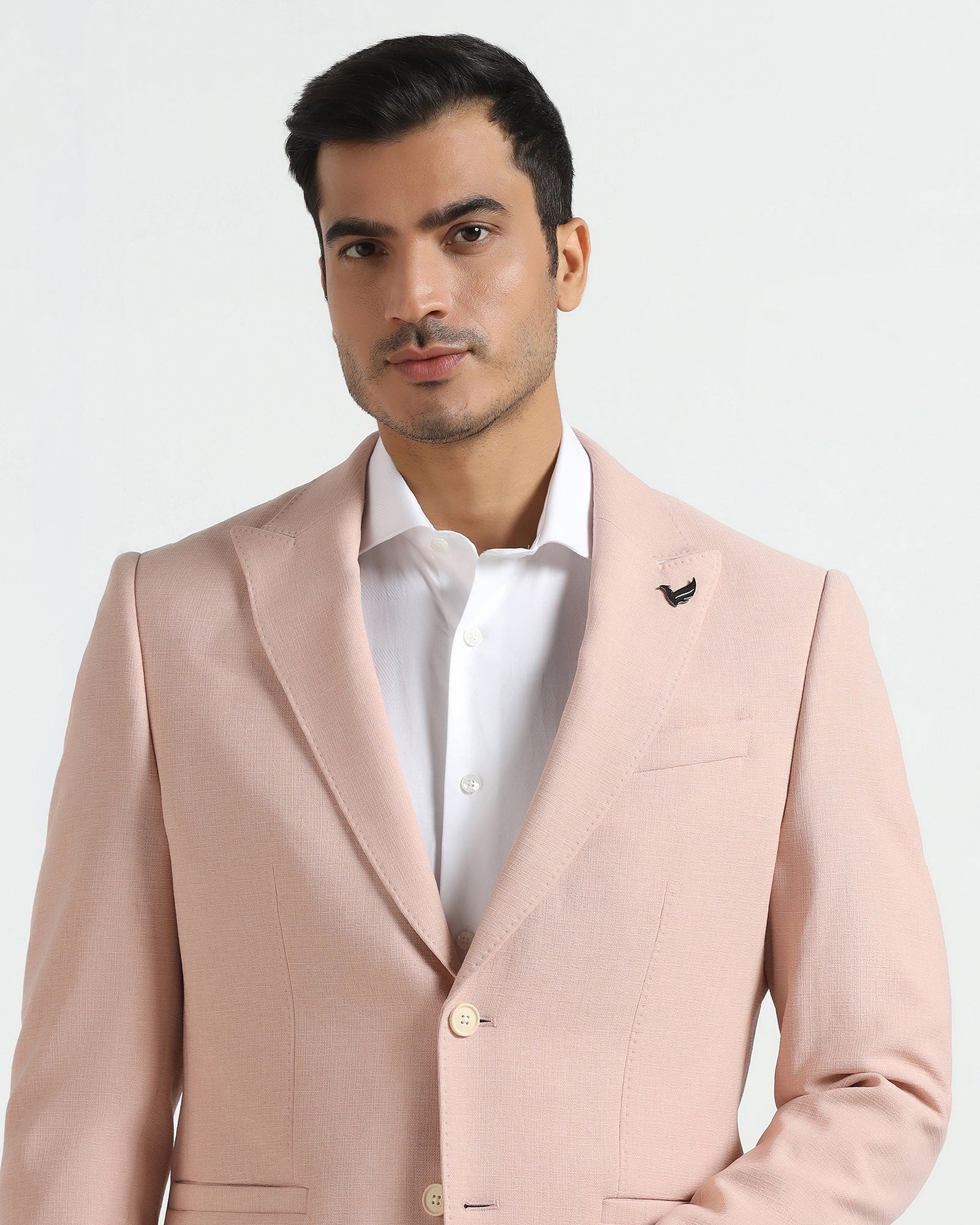 Formal Peach Textured Blazer - Aramis