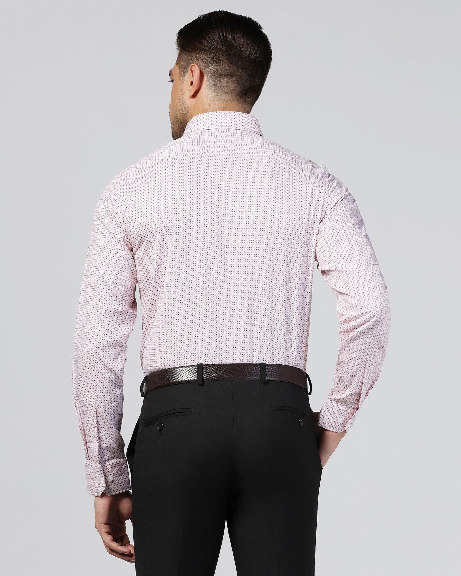 Non Iron Formal Pink Printed Shirt - Zone