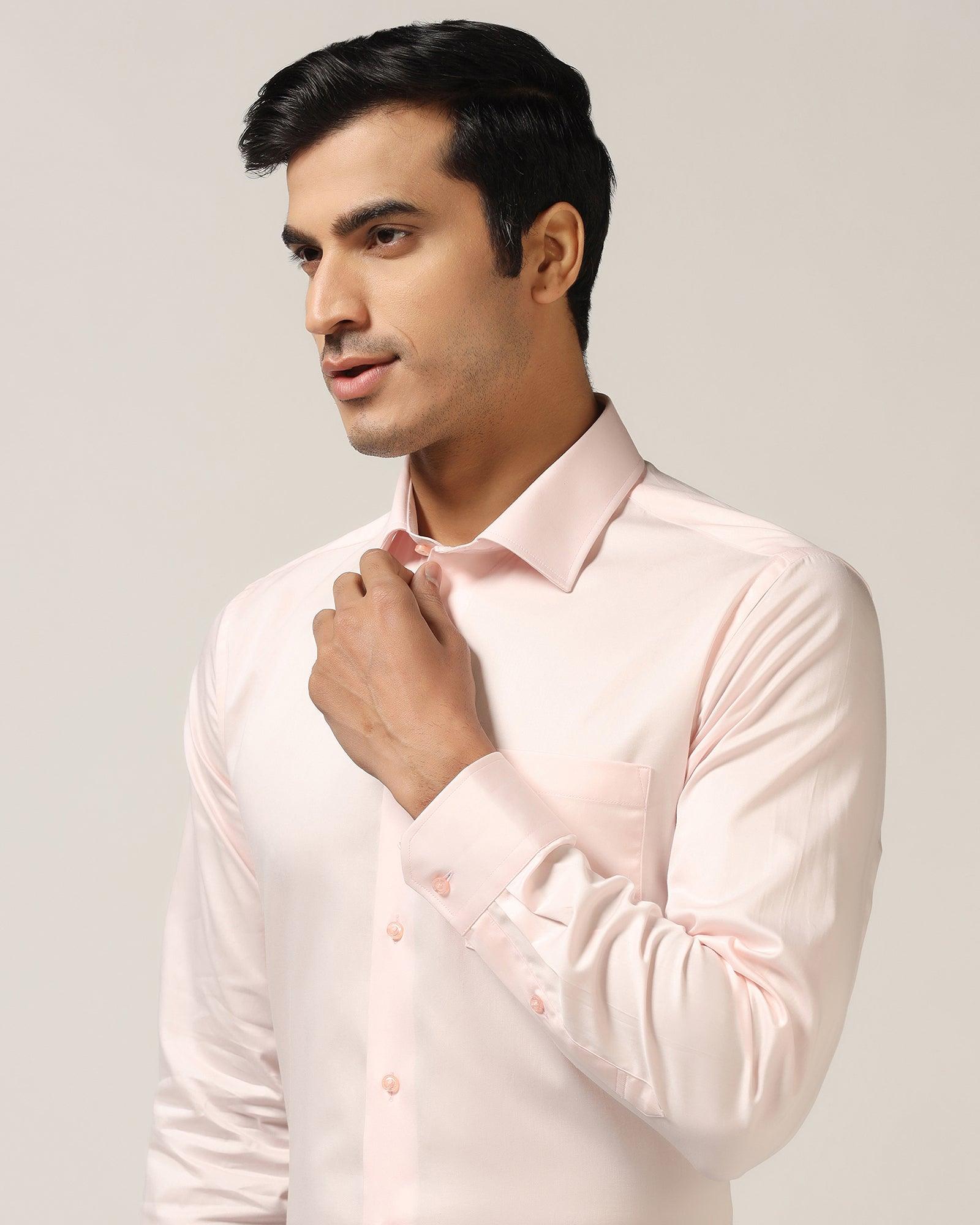 Formal Pink Solid Shirt - Simble - Blackberrys
