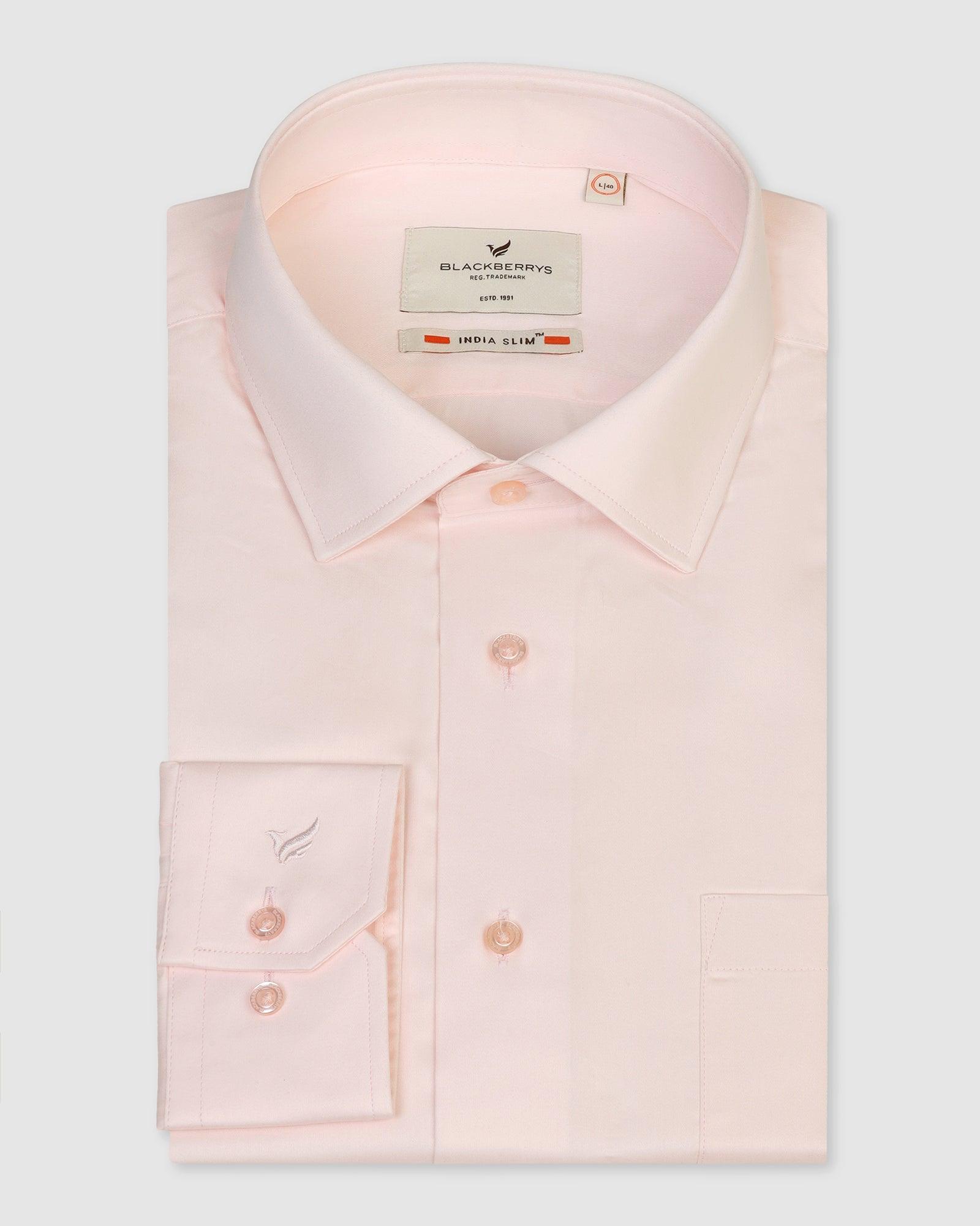 Formal Pink Solid Shirt - Simble - Blackberrys