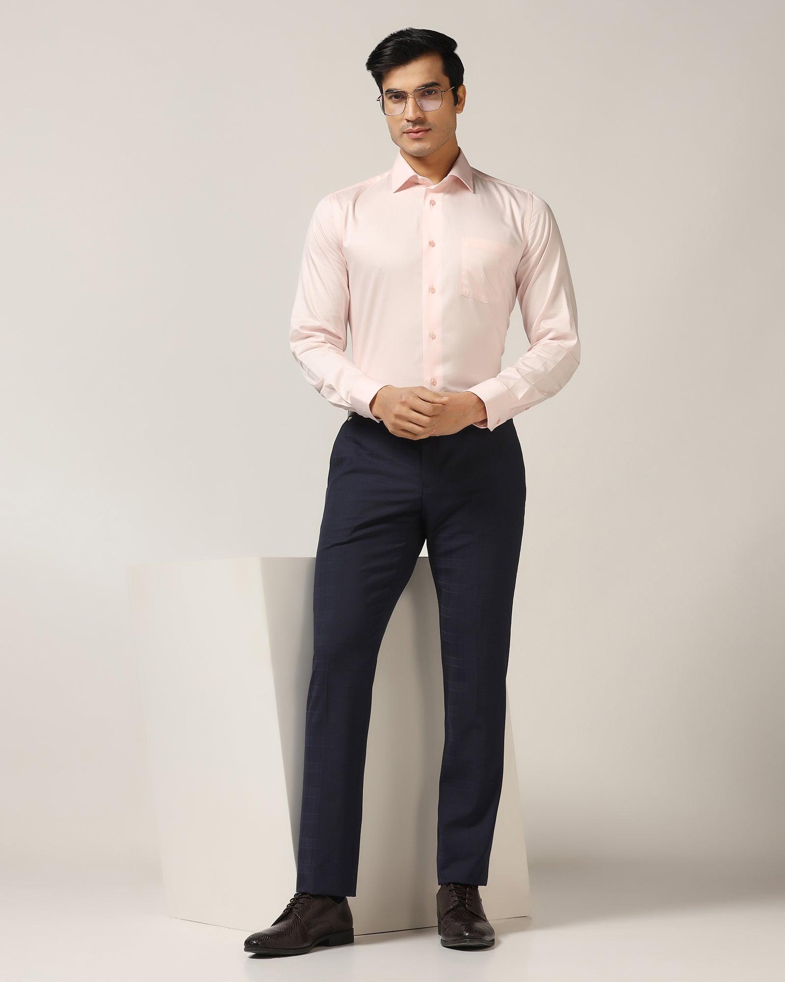 Formal Pink Solid Shirt - Simble - Blackberrys