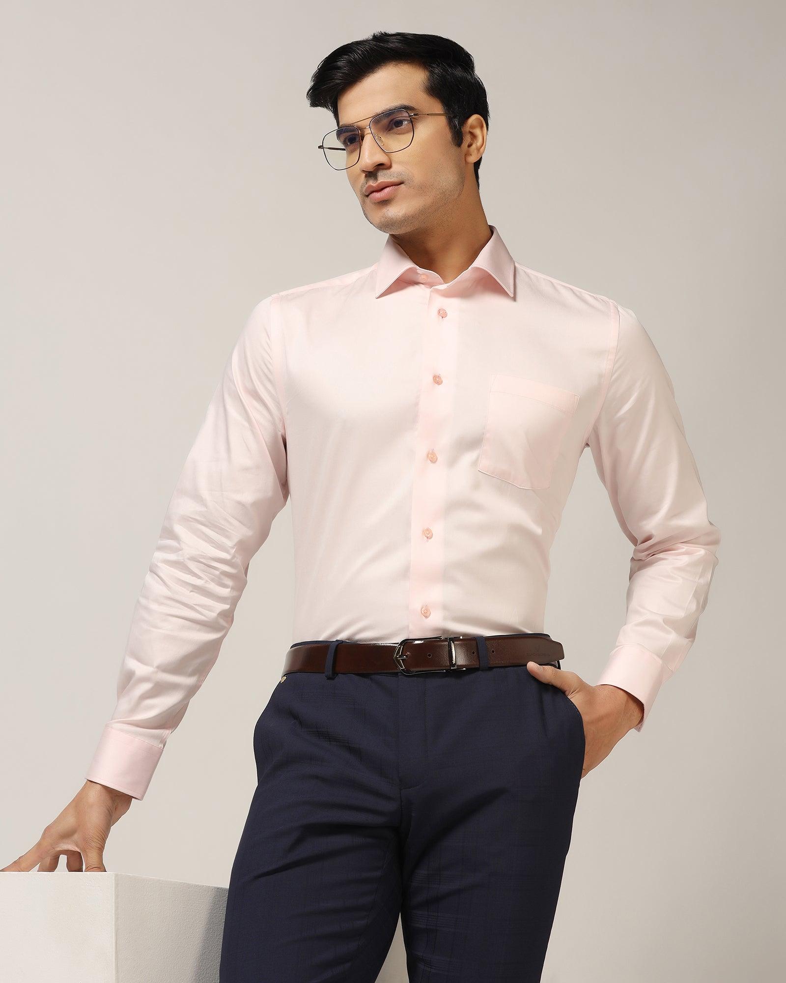 Formal Pink Solid Shirt - Simble - Blackberrys
