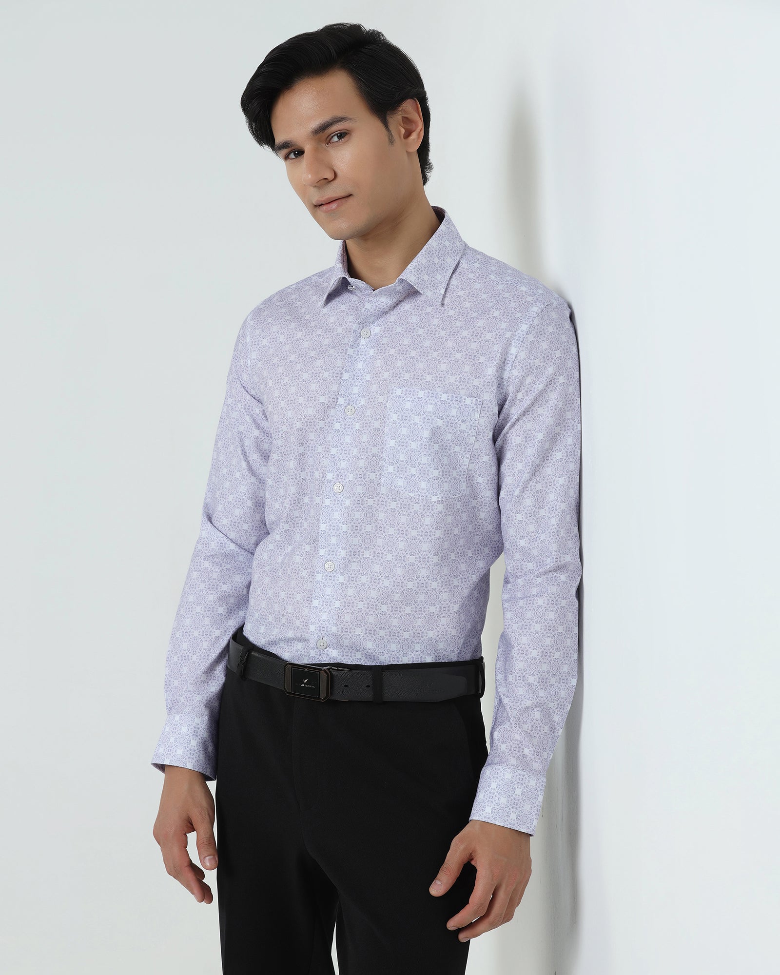 Formal Plum Printed Shirt - Drum
